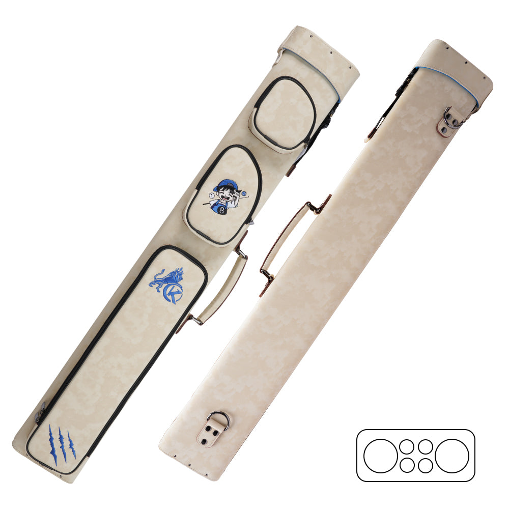 KONLLEN Nova Series 2x4 Pool Cue Case – 2 Butts & 4 Shafts - White