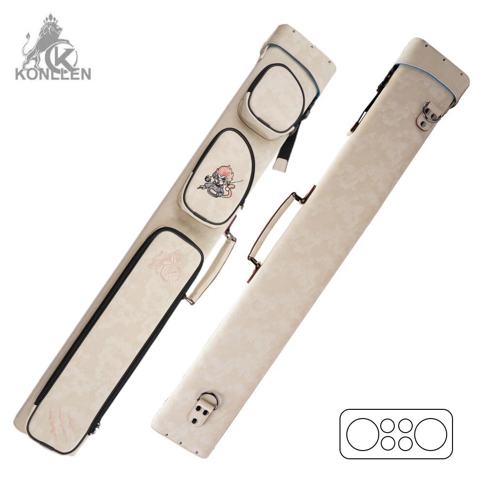 KONLLEN Nova Series 2x4 Pool Cue Case – 2 Butts & 4 Shafts - White