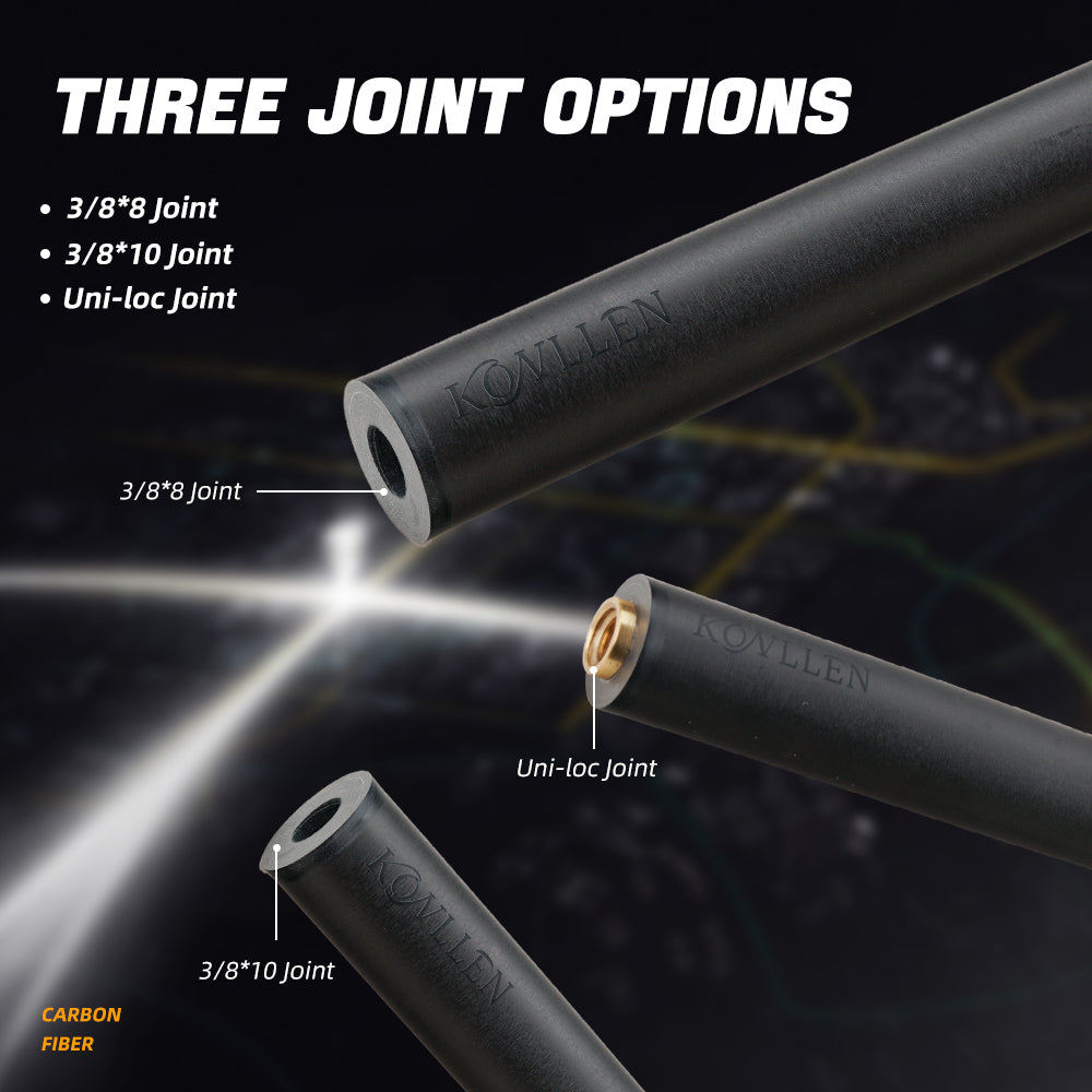 KONLLEN Carbon Fiber Shaft - Radial / Uniloc / 3/8*10 Pin - 10.5 / 11.5 / 12.5mm
