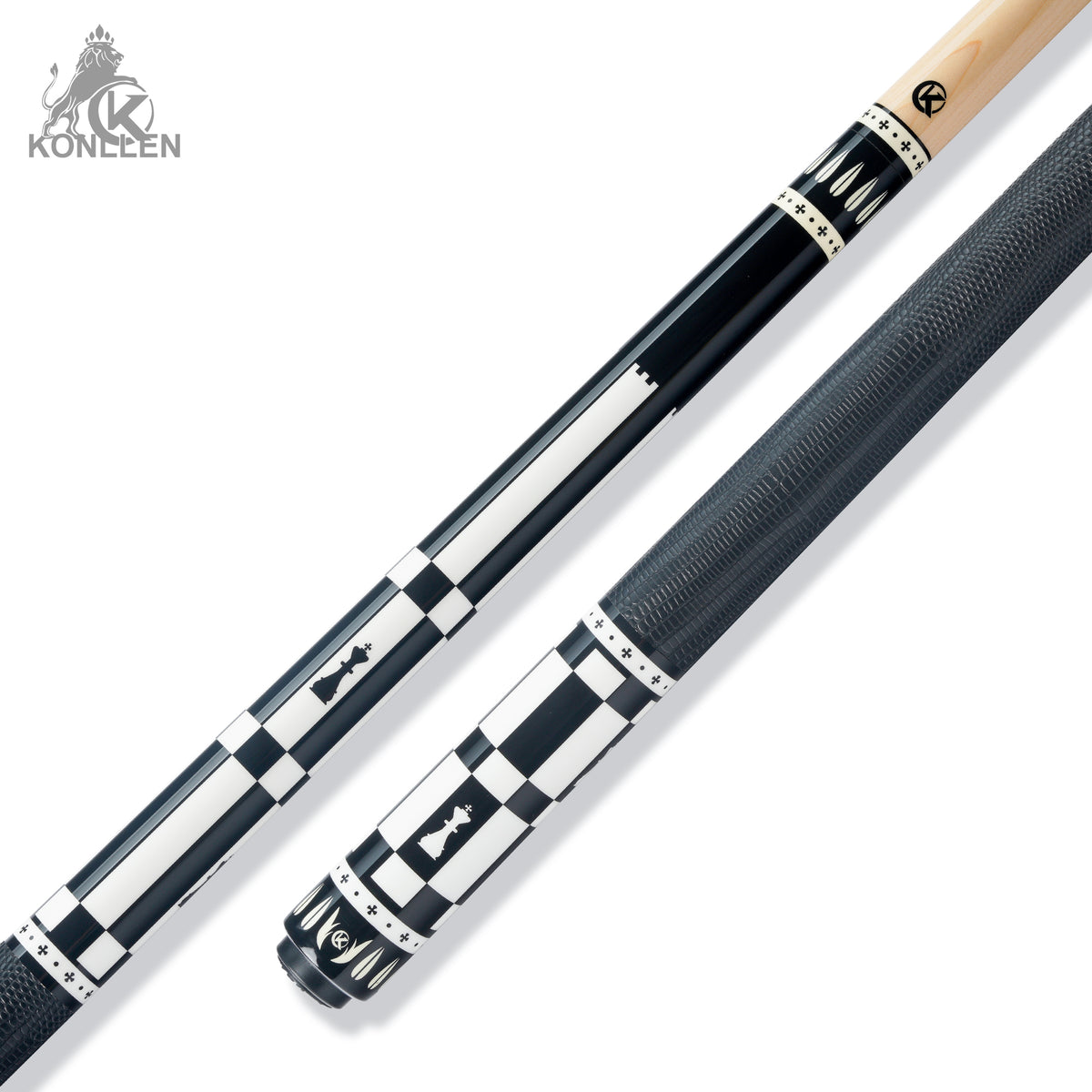 KONLLEN Regent Low Deflection Maple Pool Cue With 30cm Carbon Tube - 12mm