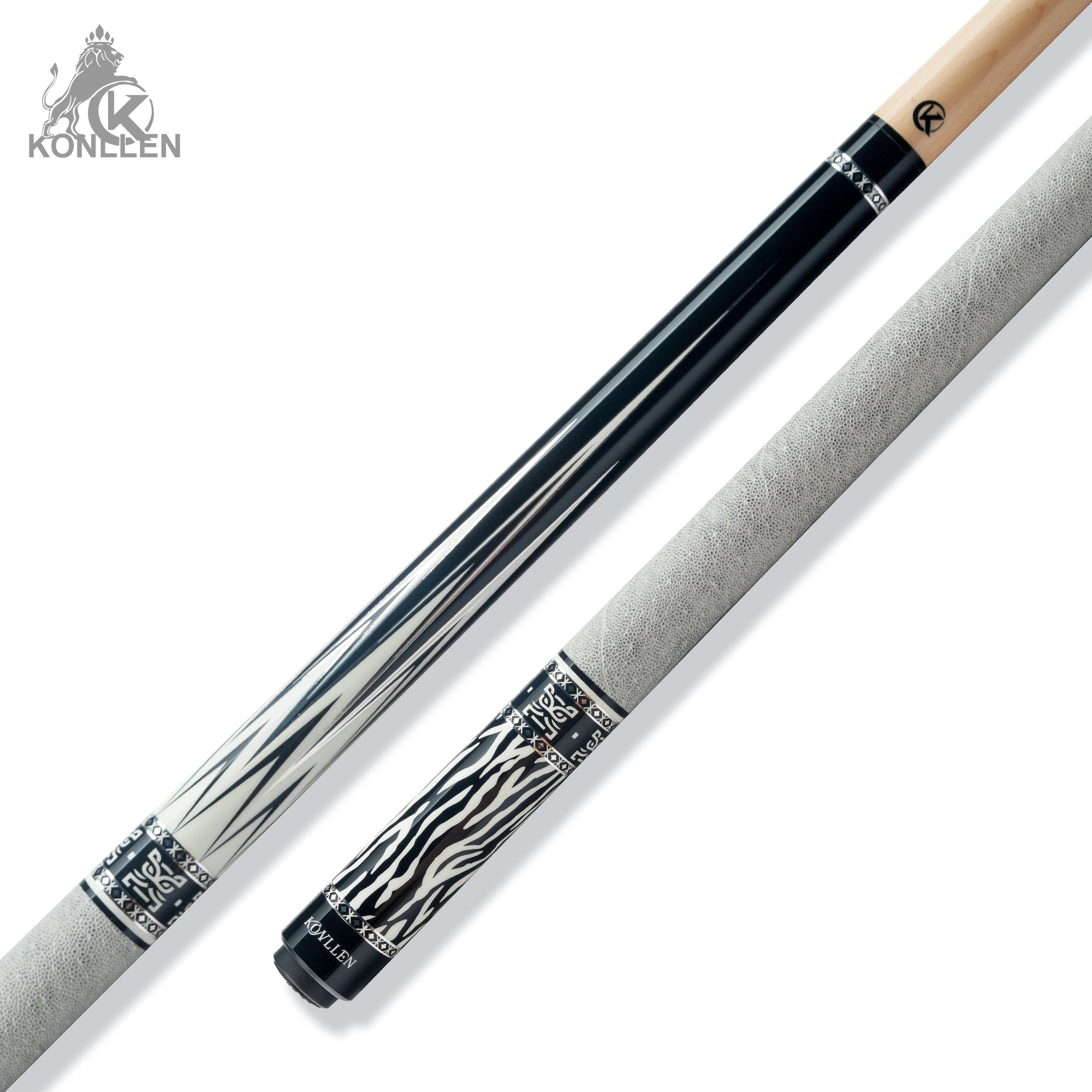 KONLLEN Inkstone Low Deflection Maple Pool Cue With 30cm Carbon Tube - 11.8mm / 12.5mm