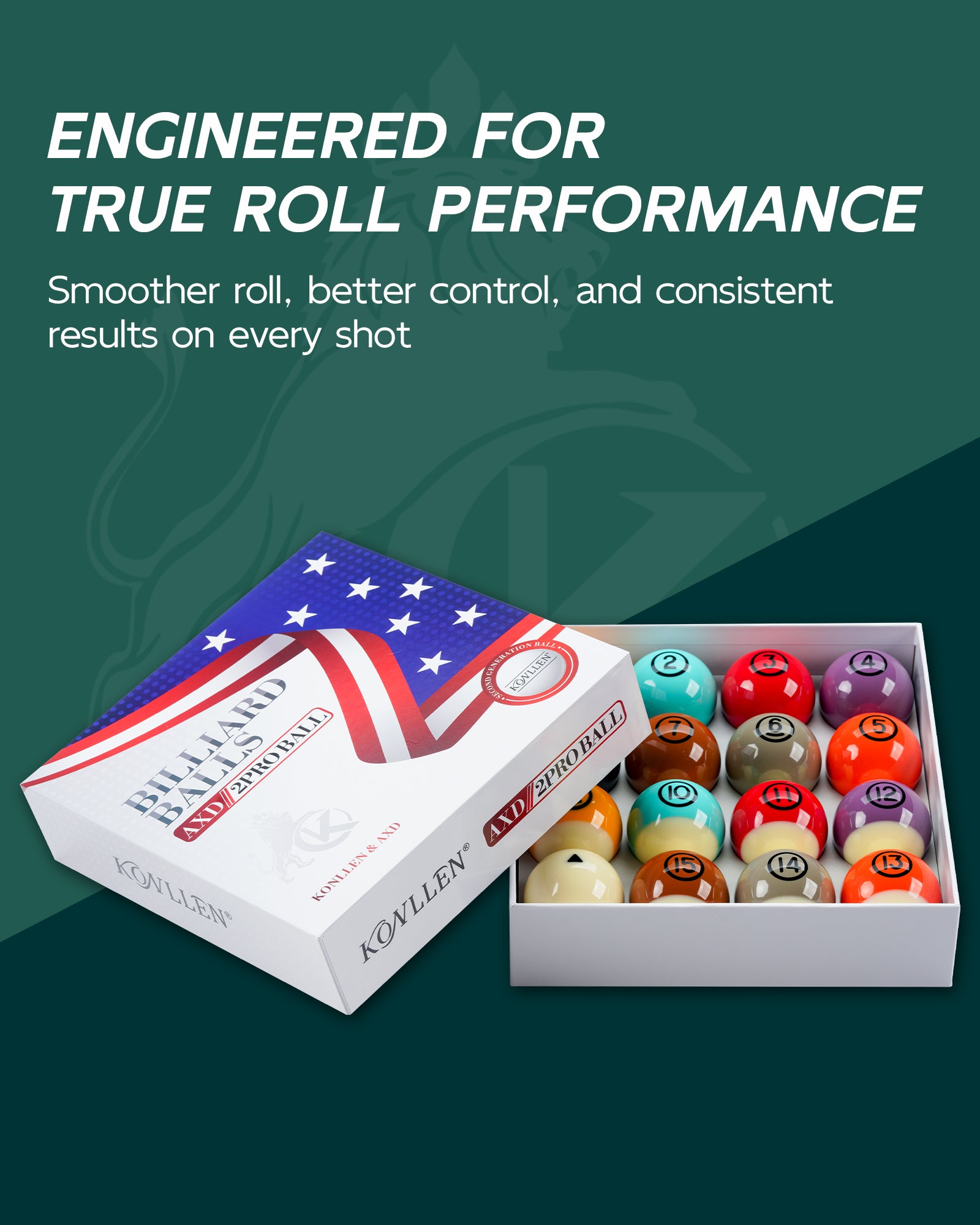 KONLLEN AXD-2PRO Billiard Balls - 57.2mm