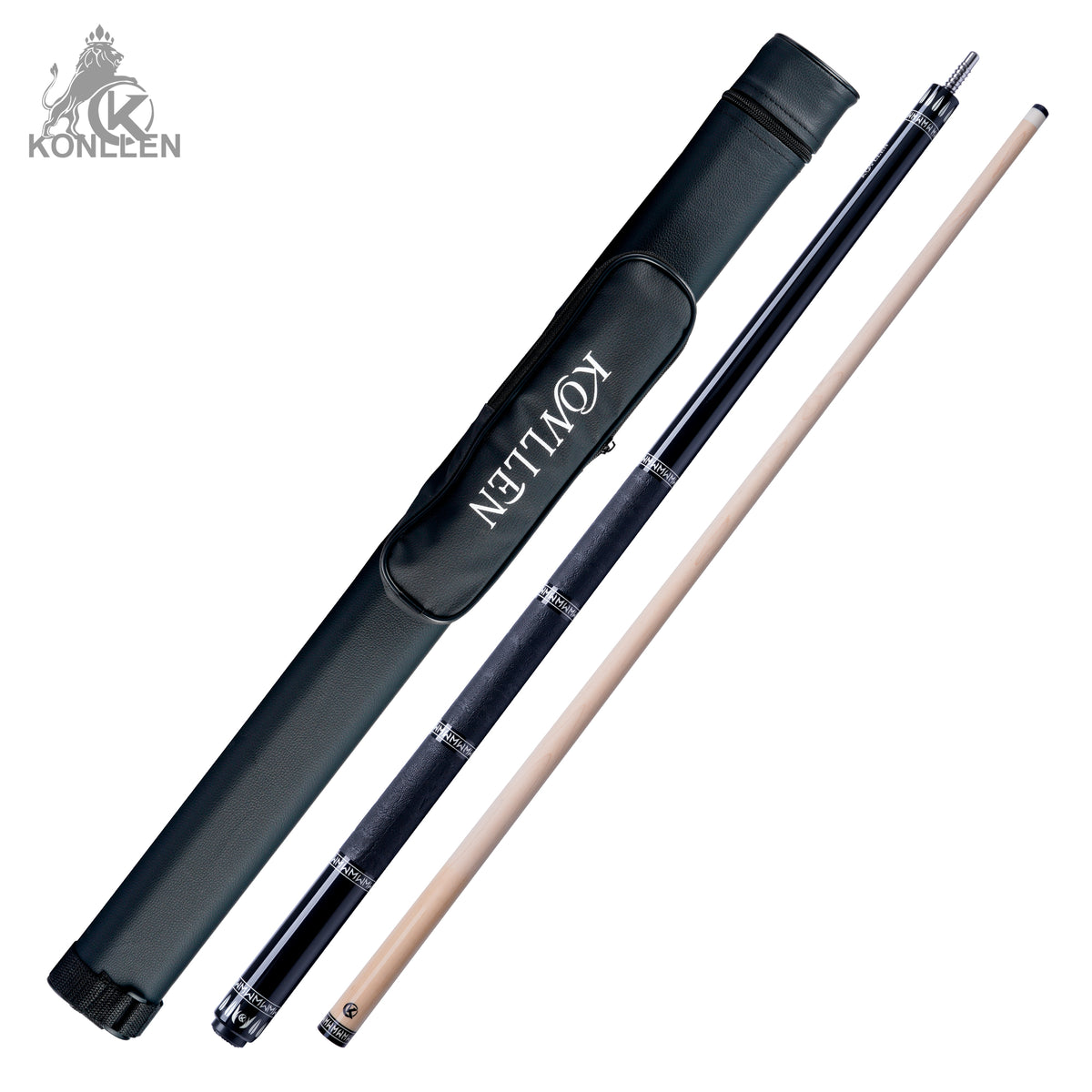 KONLLEN Eclipse Low Deflection Maple Pool Cue With 30cm Carbon Tube - 12mm