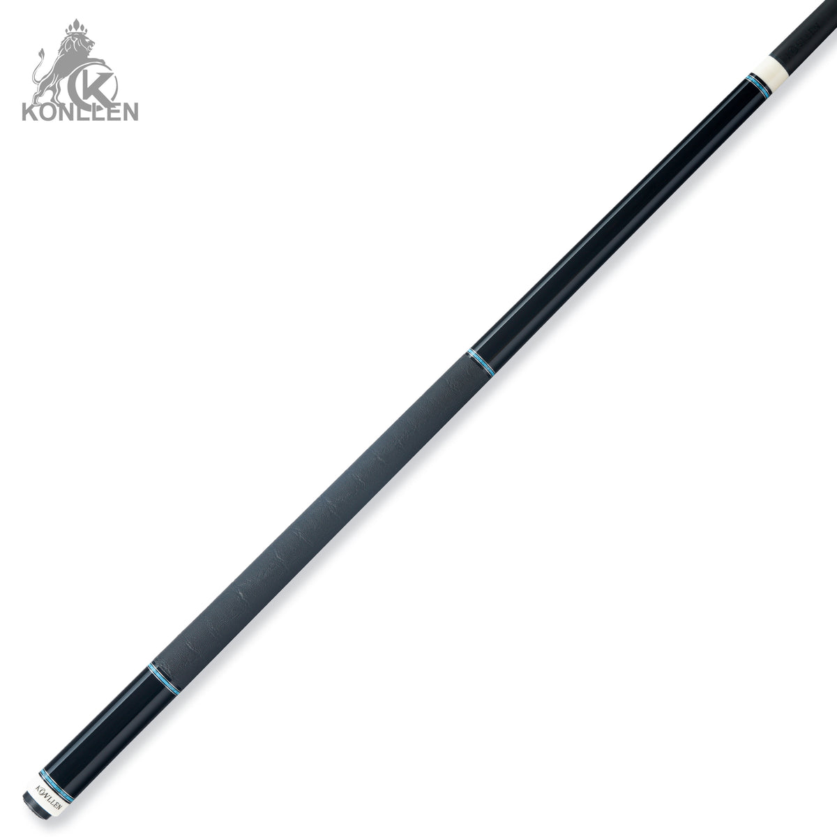 KONLLEN Lanting-01 Low Deflection Carbon Fiber Pool Cue Ebony Handmade Inlay - Elephant Ear Pattern - 12.5mm