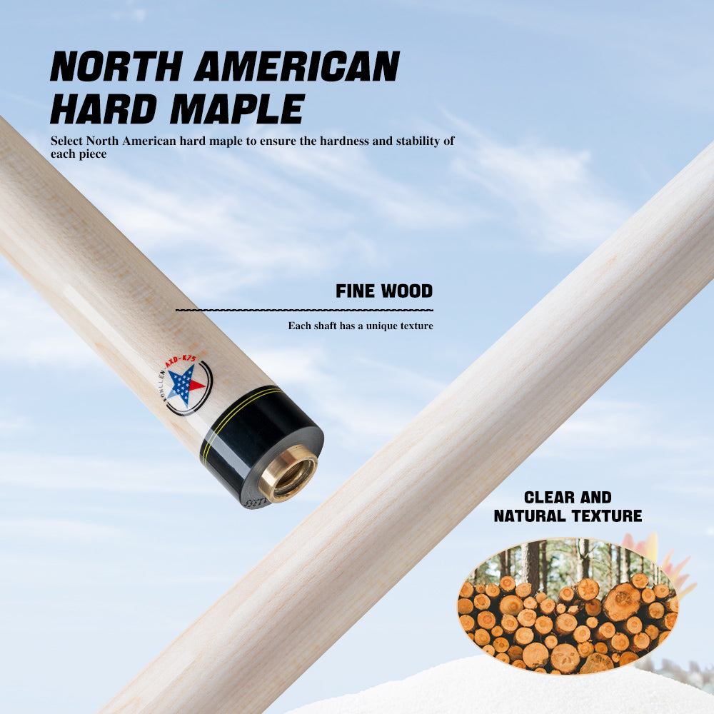 KONLLEN Maple Shaft for Radial Uniloc Joint 12.5mm with Black Collar and Carbon Tube