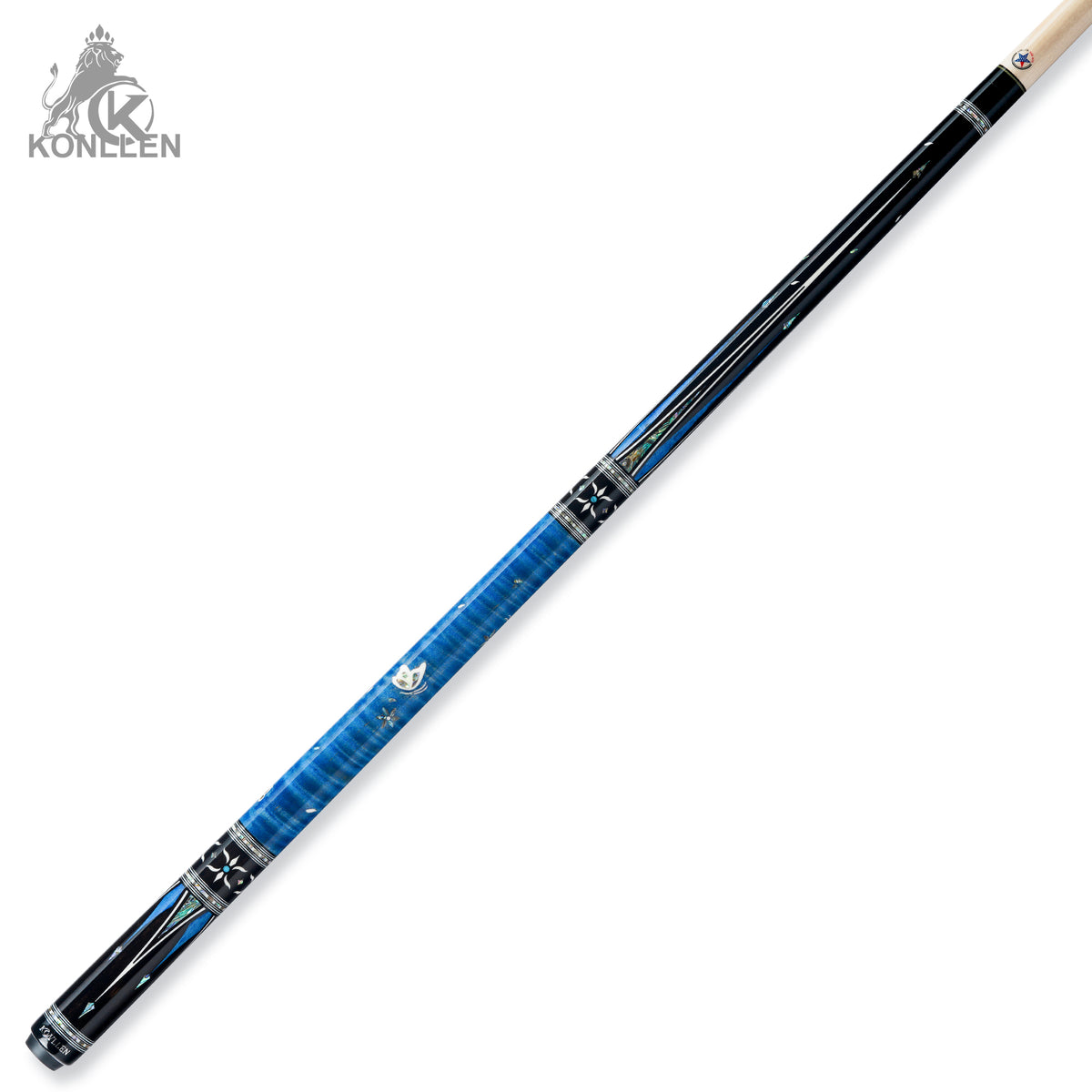 KONLLEN AK-KB-Blue Low Deflection Carbon-tube Maple Pool Cue - 12.5mm