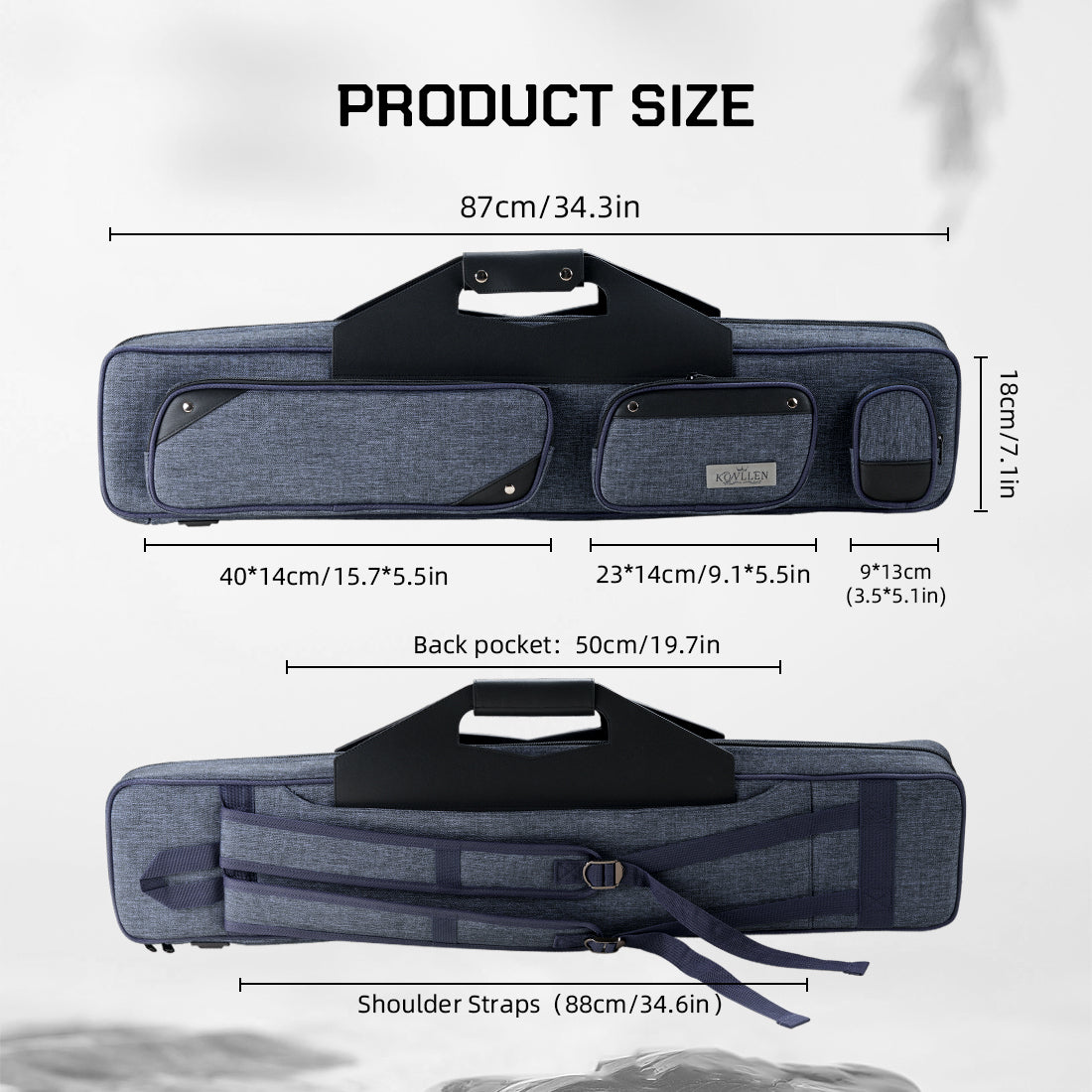 KONLLEN Oxford Cloth Soft Case - 3 Butts x 4 Shafts