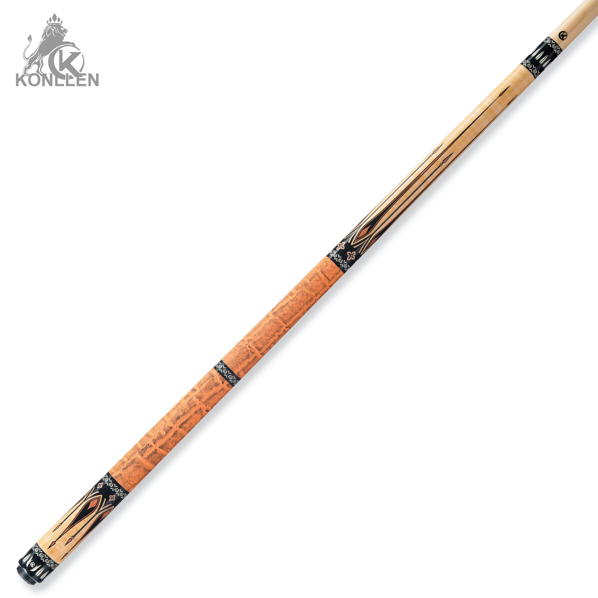 KONLLEN Lustre Low Deflection Maple Pool Cue With 30cm Carbon Tube - 12mm