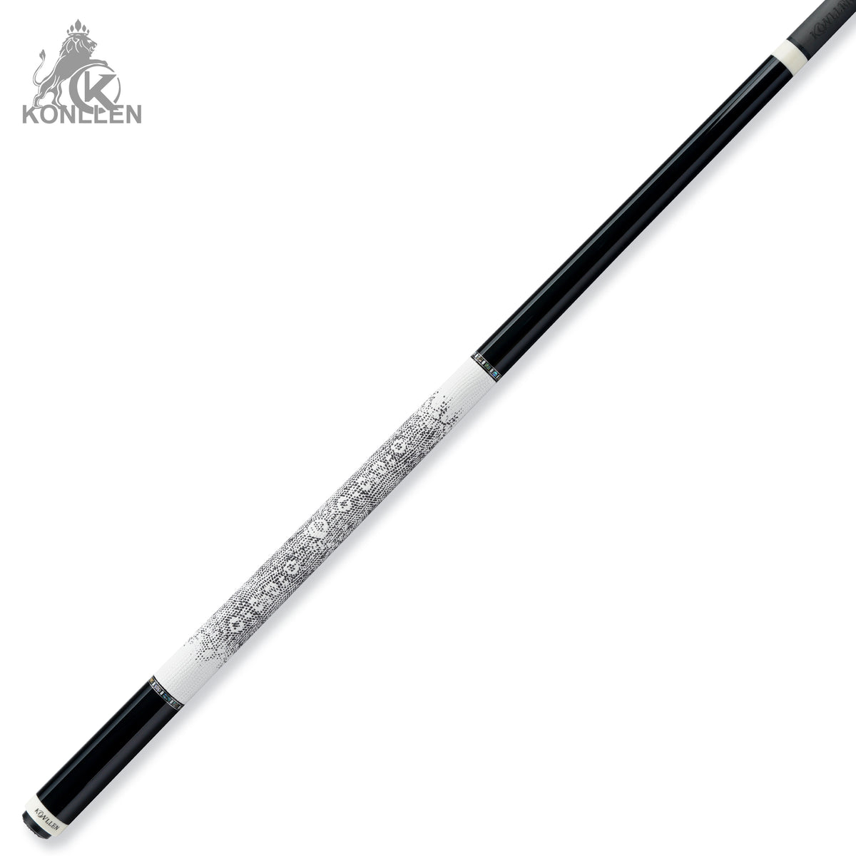 KONLLEN 2.0 Nocturne-01 Low Deflection Carbon Fiber Pool Cue Ebony Handmade Inlay - 11.8mm / 12.5mm