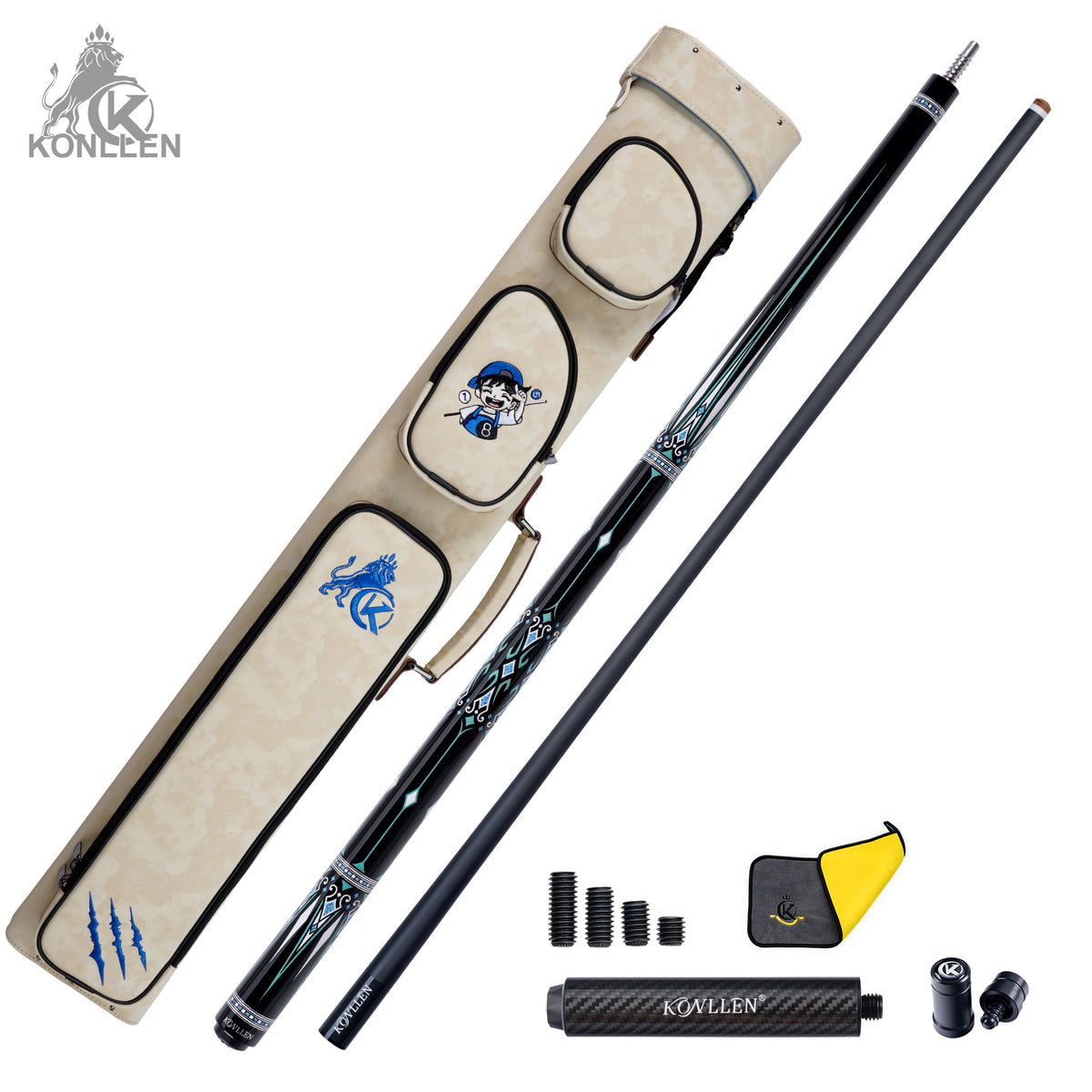 KONLLEN 2.0 Lunaris Low Deflection Carbon Fiber Pool Cue with ProTaper Shaft