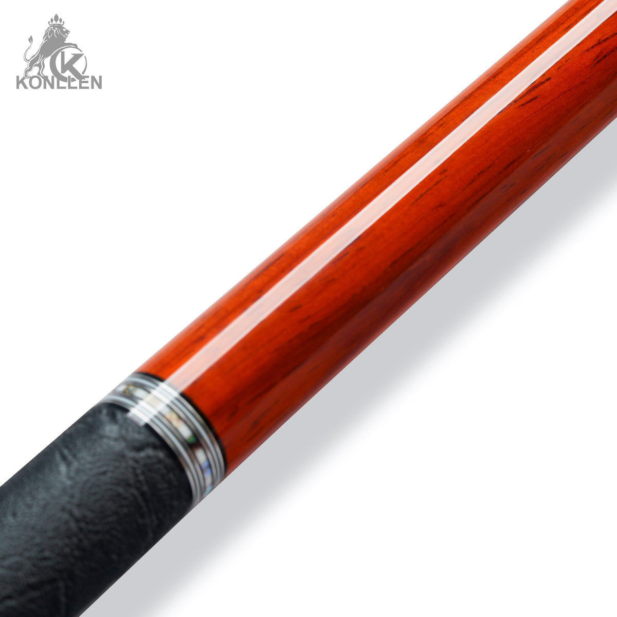 KONLLEN AXA-R1F Low Deflection Pool Cue Redrose Wood Handmade Inlay - 12.5mm