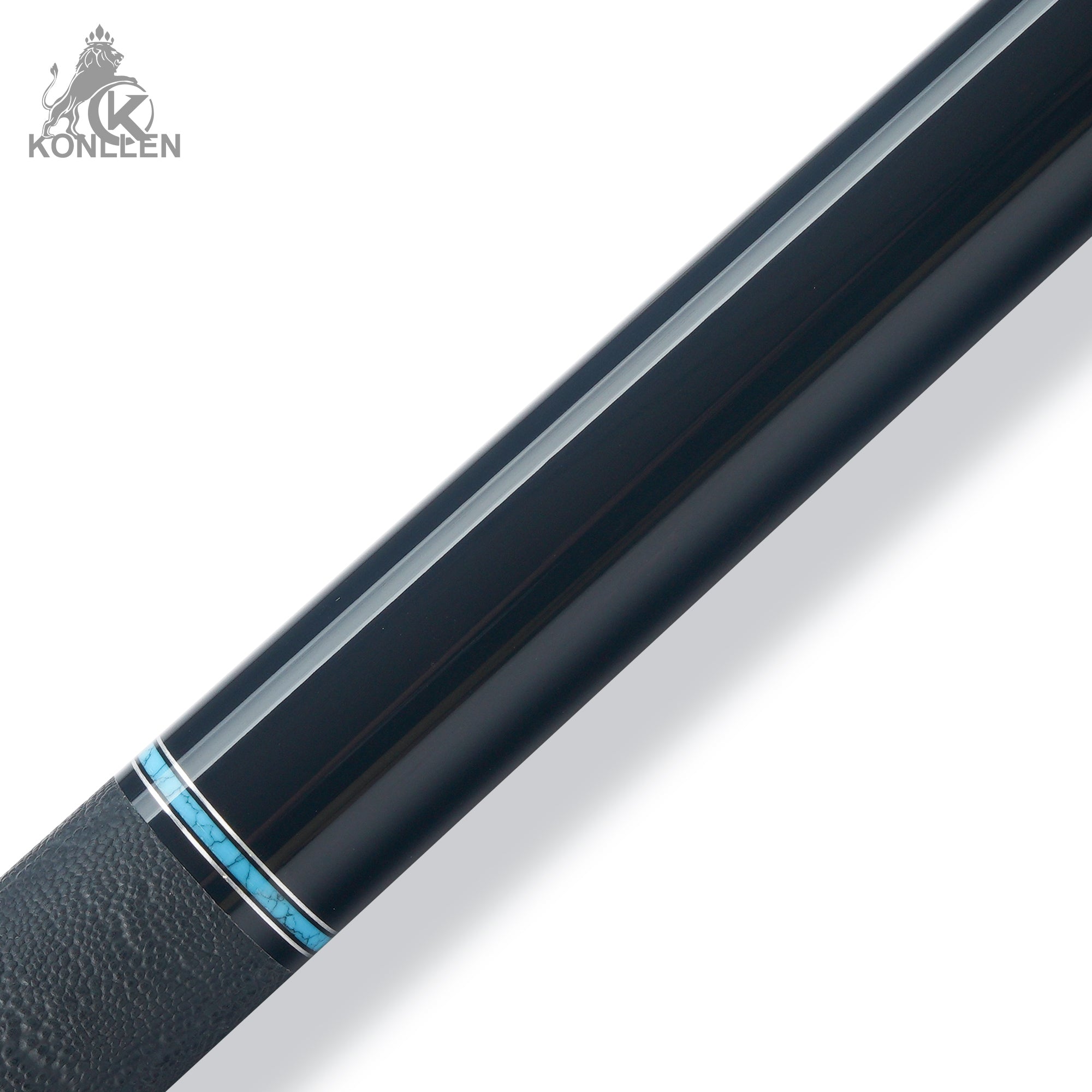 KONLLEN Lanting-01 Low Deflection Carbon Fiber Pool Cue Ebony Handmade Inlay - Elephant Ear Pattern - 12.5mm