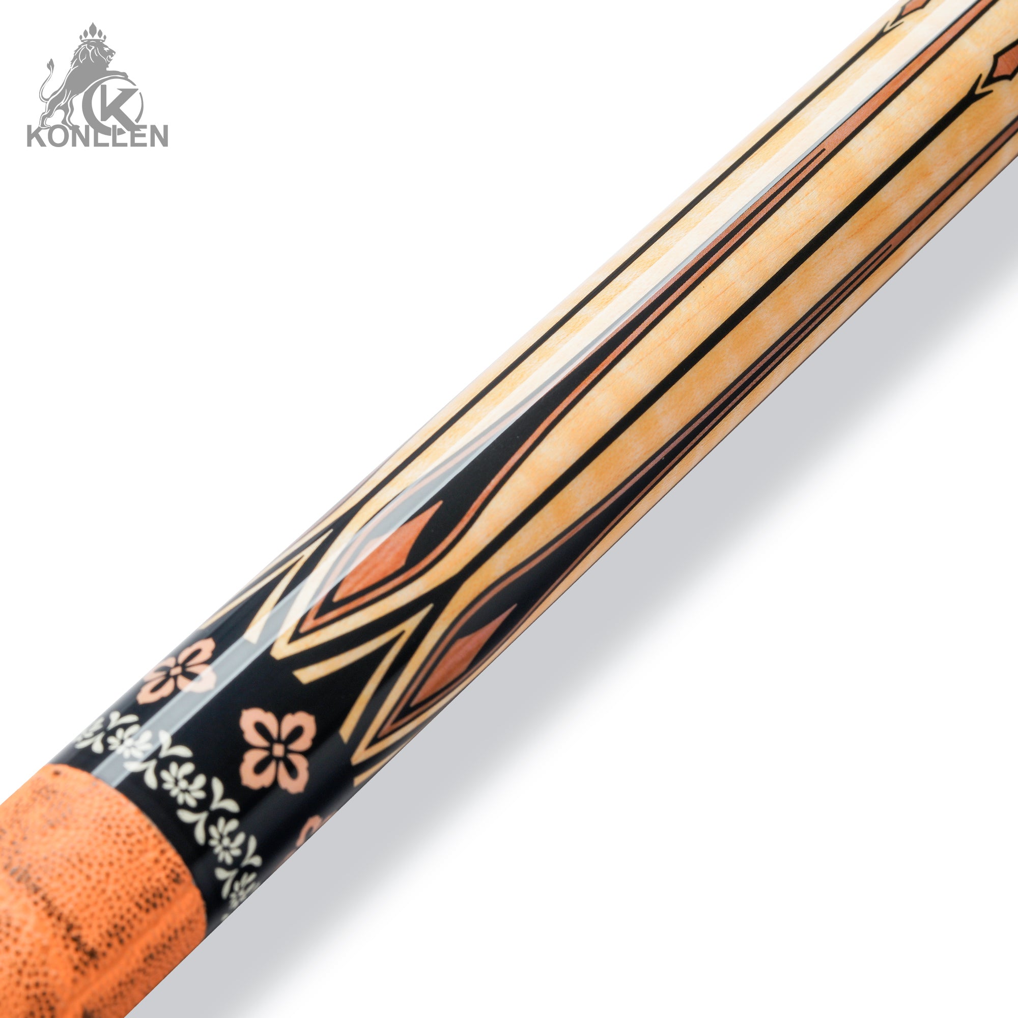 KONLLEN Lustre Low Deflection Maple Pool Cue With 30cm Carbon Tube - 12mm