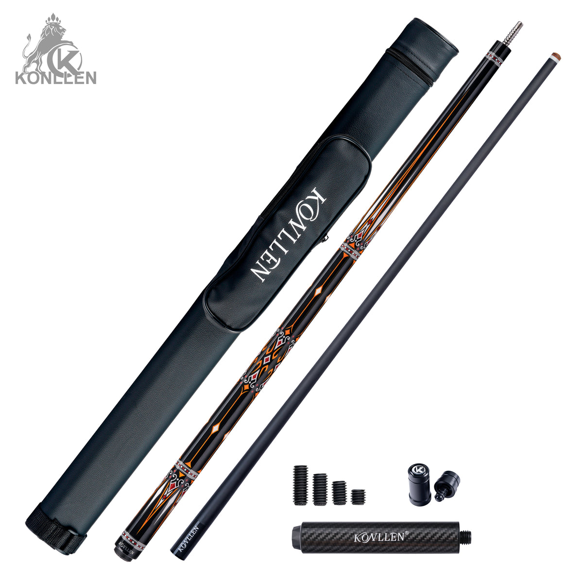KONLLEN 2.0 Aureate Low Deflection Carbon Fiber Pool Cue with ProTaper Shaft
