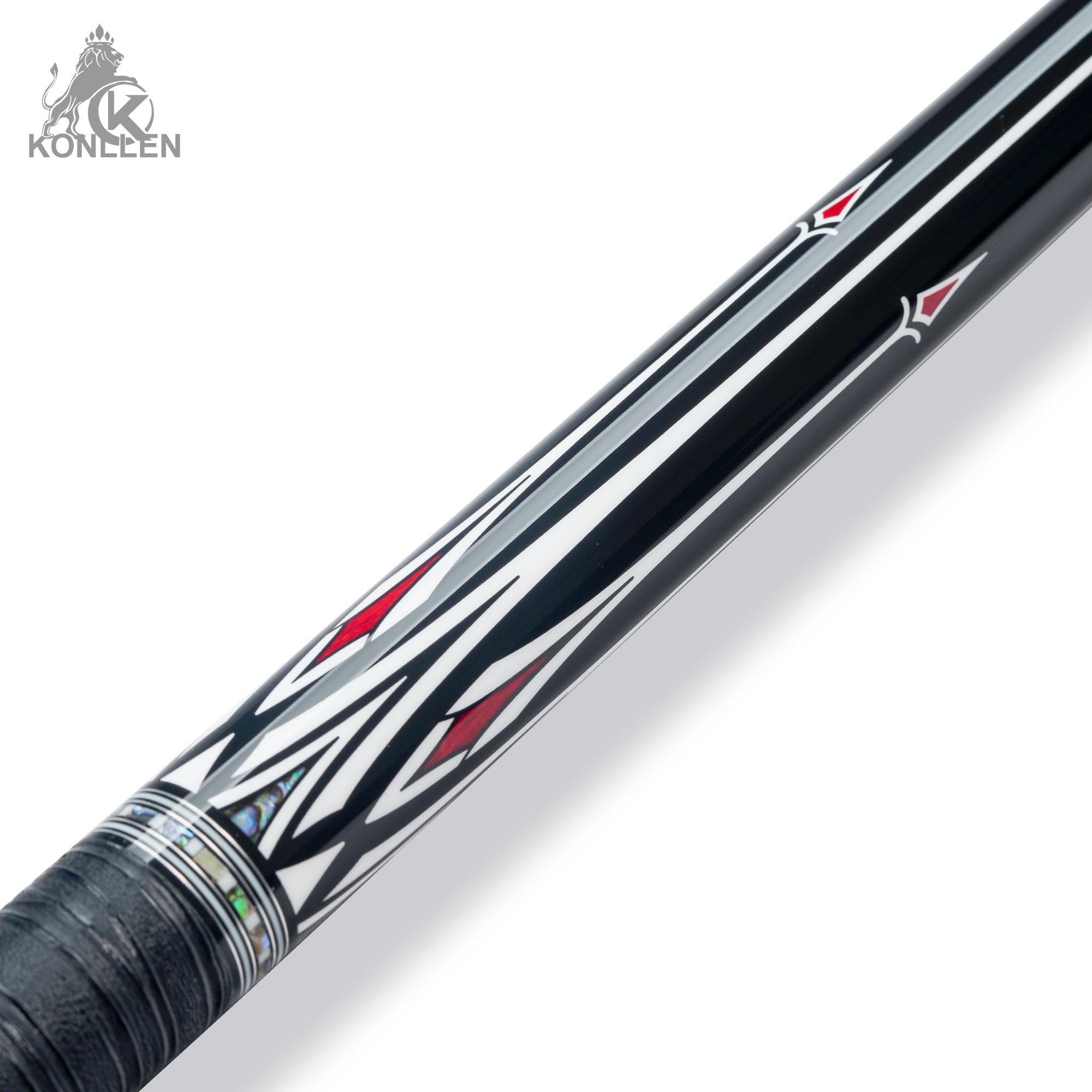 KONLLEN AK-AS-2F Low Deflection Carbon Fiber Pool Cue Ebony Handmade Inlay - 10.5mm / 11.5mm / 12.5mm