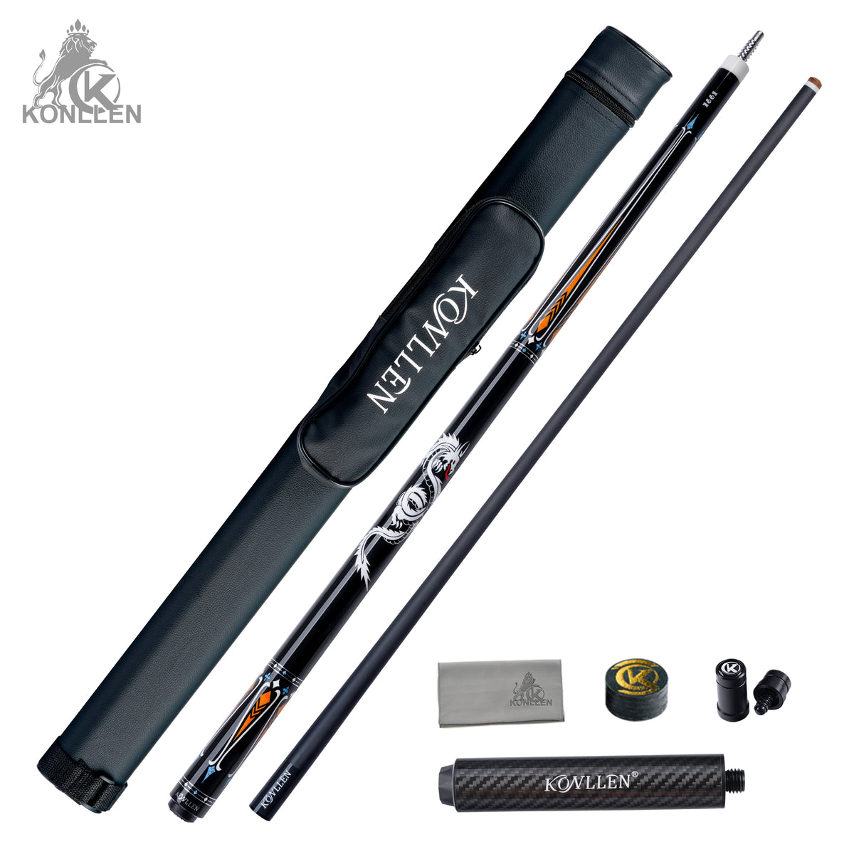 KONLLEN 2.0 AK-10YF Low Deflection Carbon Fiber Pool Cue with ProTaper Shaft