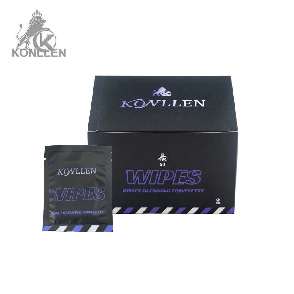 KONLLEN Carbon Cue Shaft Cleaning Wipes - 50 Count Individually Wrapped