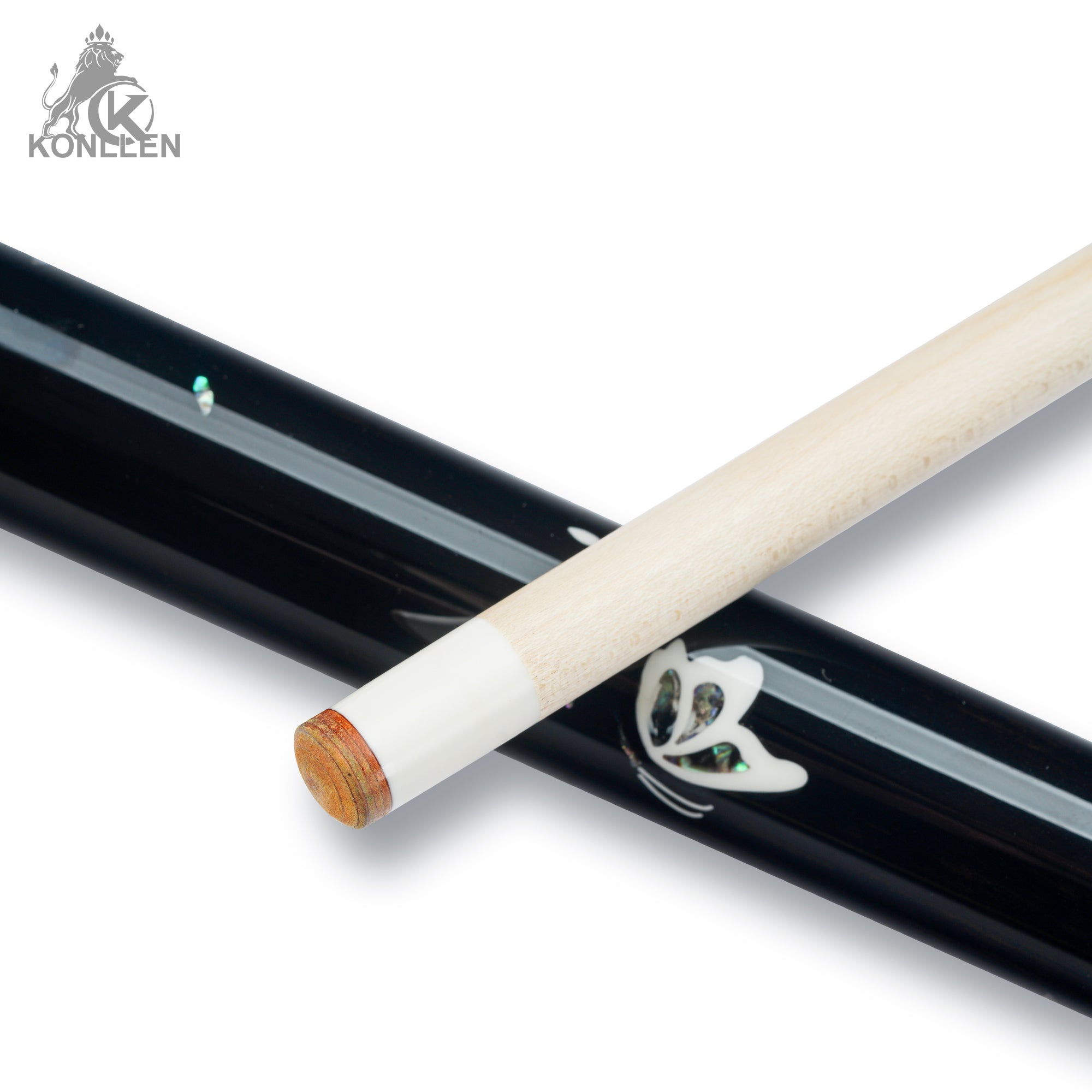 KONLLEN AK-KB-Black Low Deflection Carbon-tube Maple Pool Cue - 12.5mm