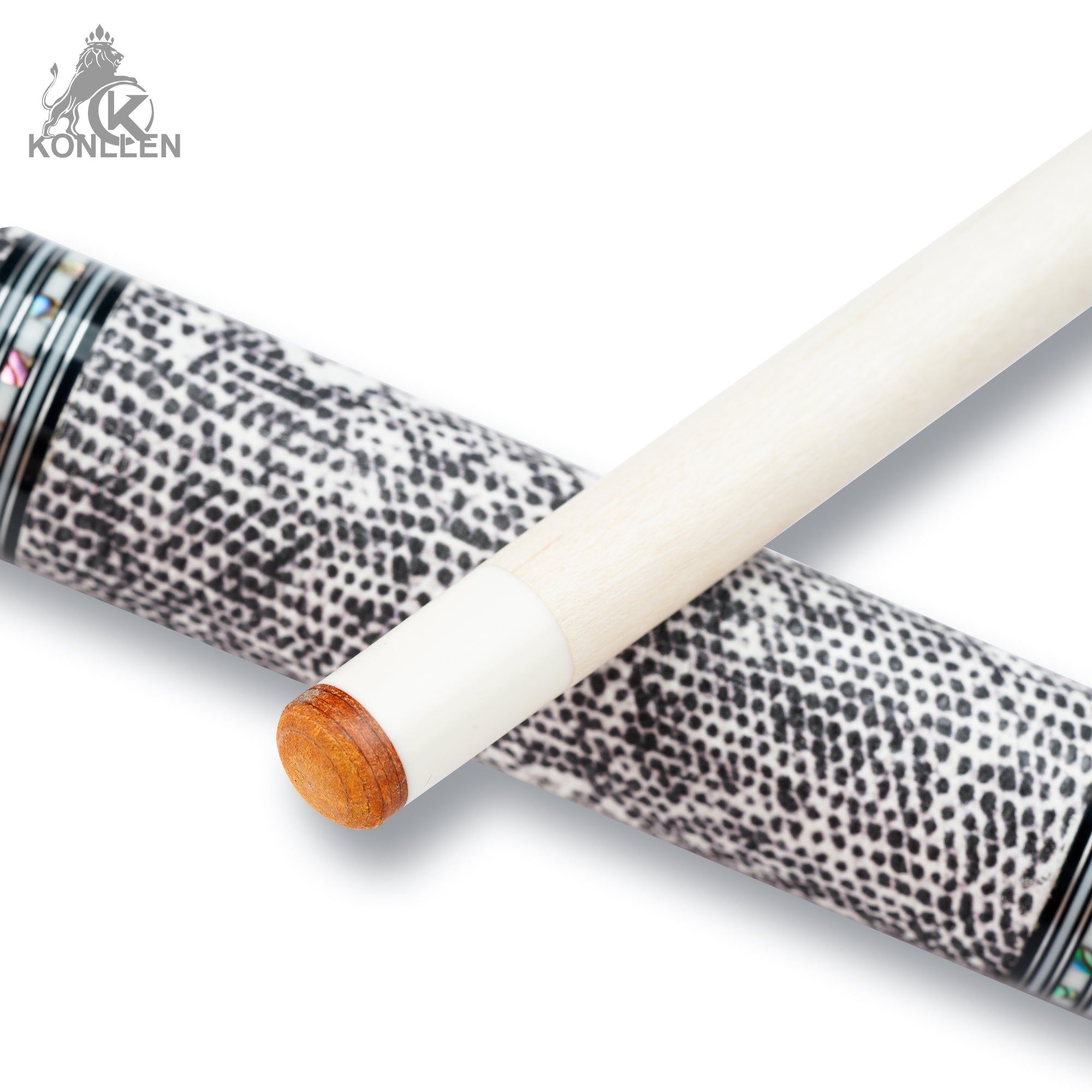KONLLEN AXA-K2F Low Deflection Pool Cue Ebony Handmade Inlay - 12.5mm