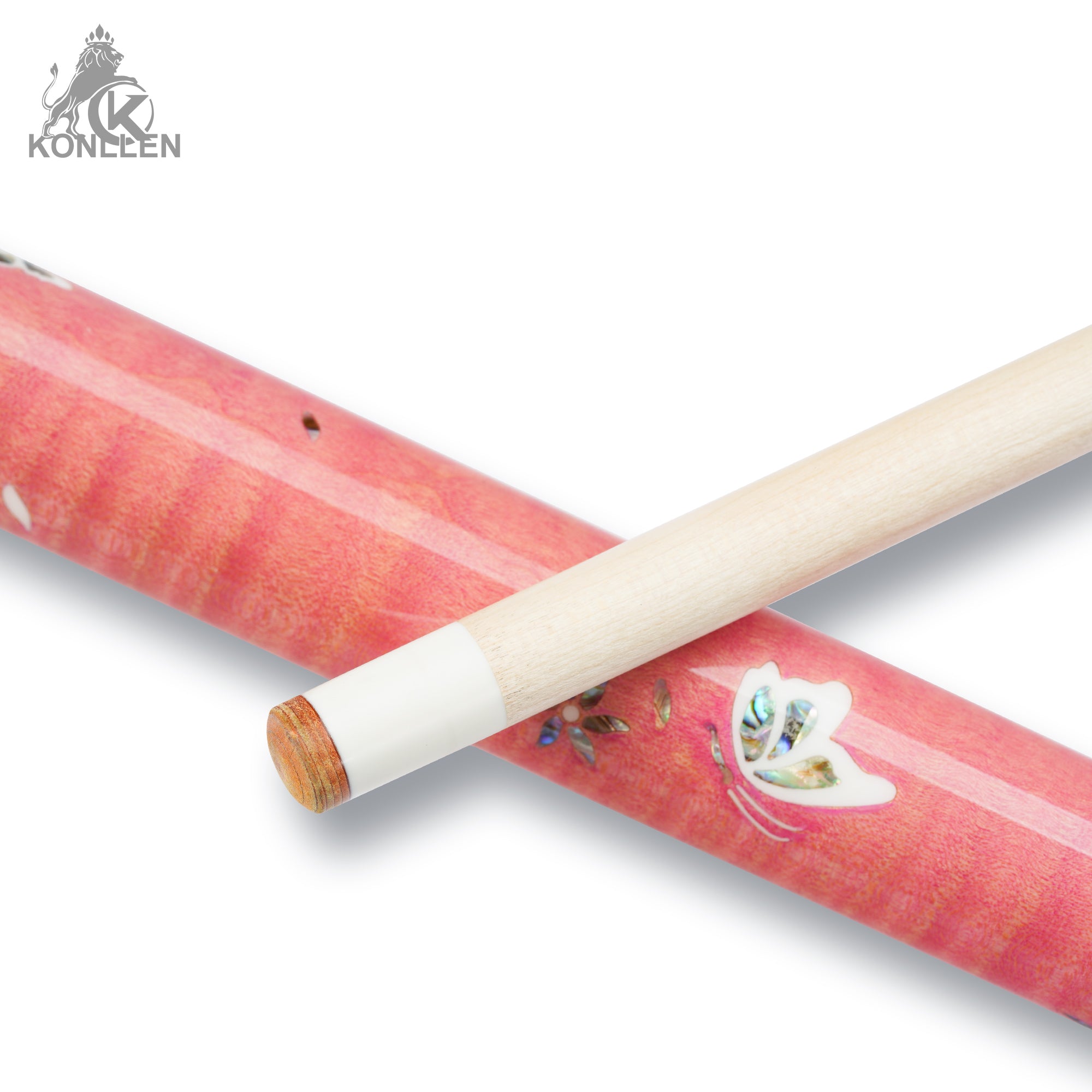 KONLLEN AK-KB-Pink Low Deflection Carbon-tube Maple Pool Cue - 12.5mm