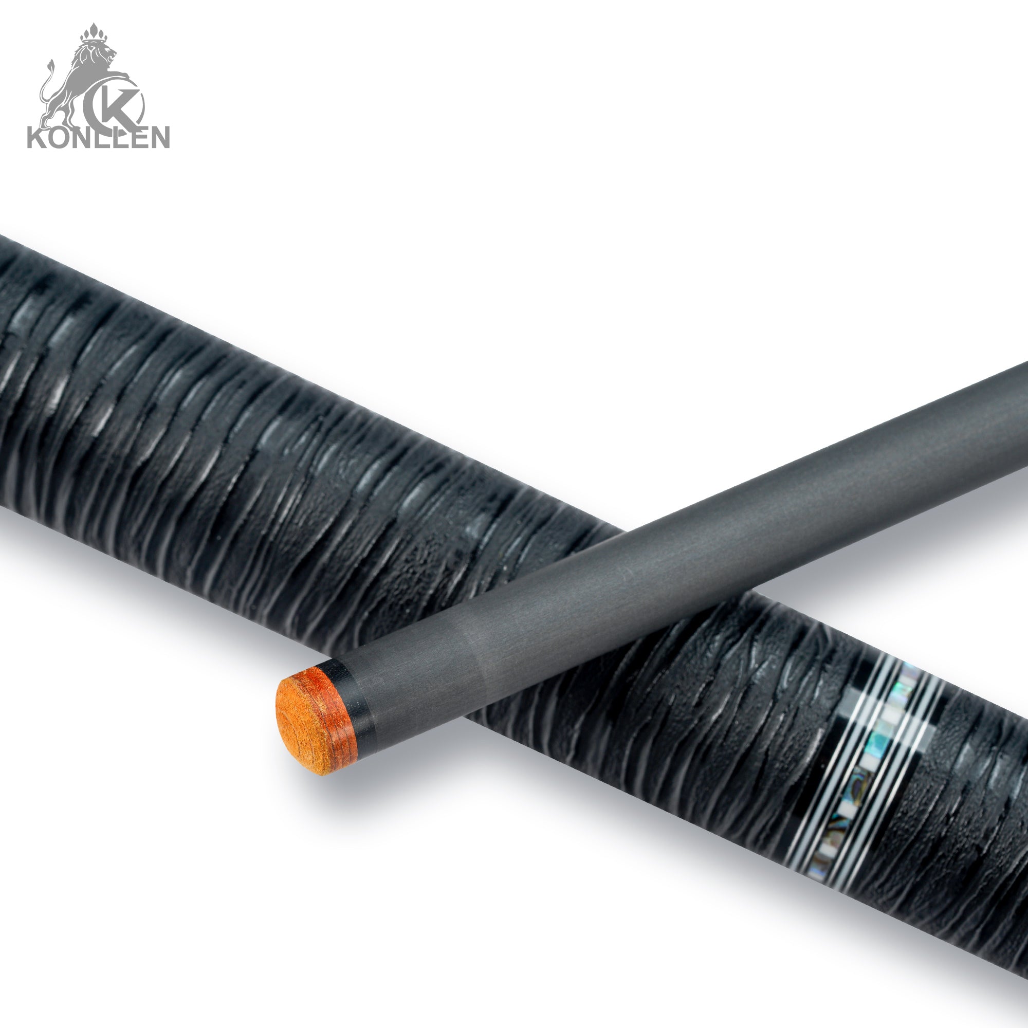 KONLLEN AK-AS-2F Low Deflection Carbon Fiber Pool Cue Ebony Handmade Inlay - 10.5mm / 11.5mm / 12.5mm