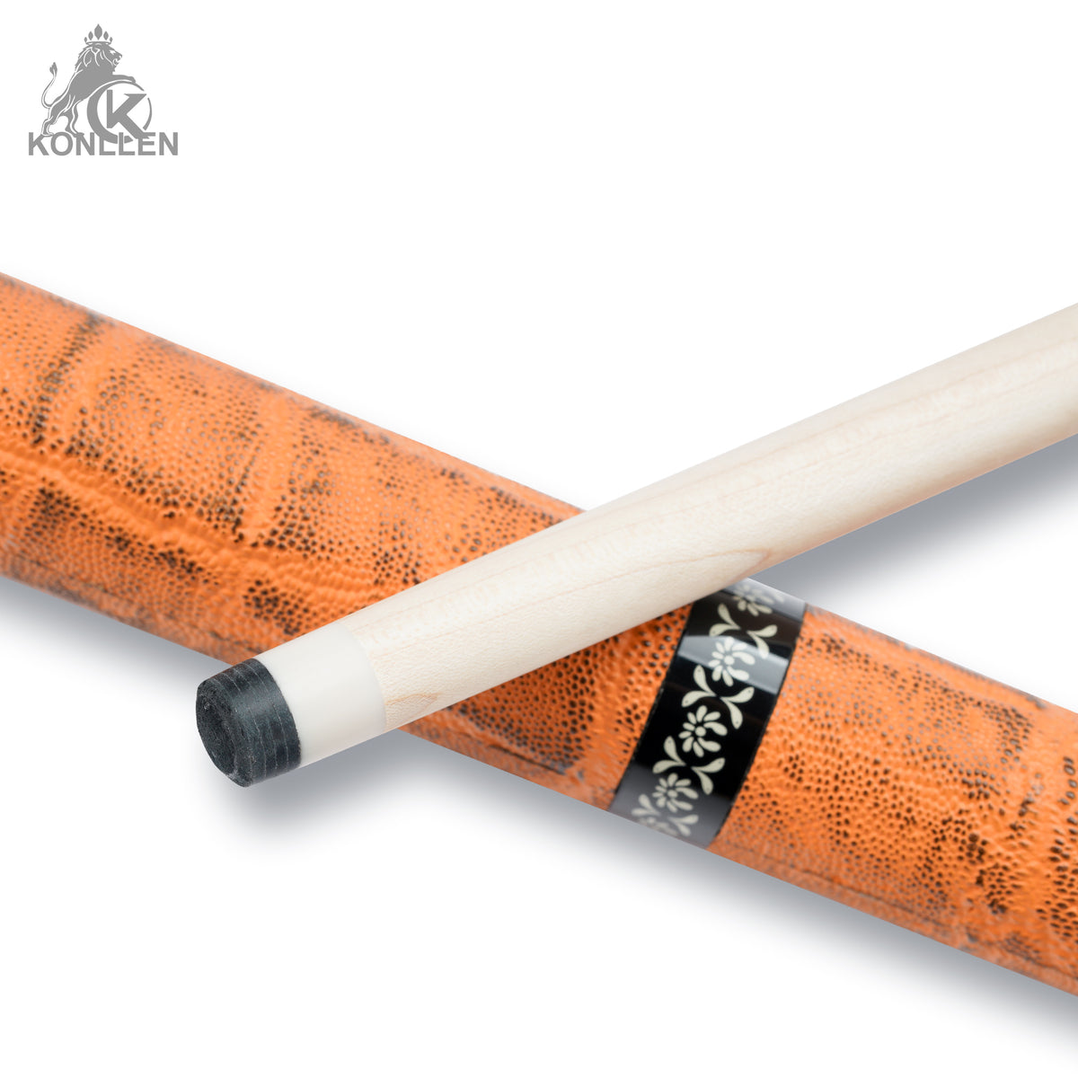 KONLLEN Lustre Low Deflection Maple Pool Cue With 30cm Carbon Tube - 12mm