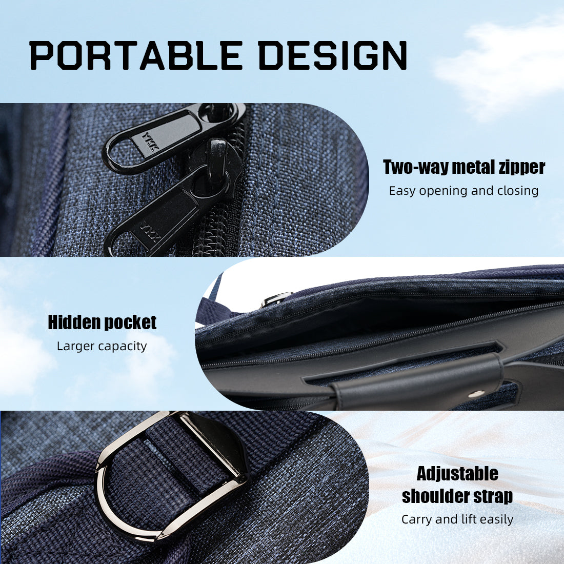 KONLLEN Oxford Cloth Soft Case - 3 Butts x 4 Shafts