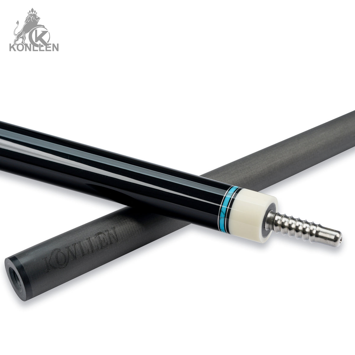 KONLLEN 2.0 Lanting-02 Low Deflection Carbon Fiber Pool Cue Ebony Handmade Inlay - 11.8mm / 12.5mm