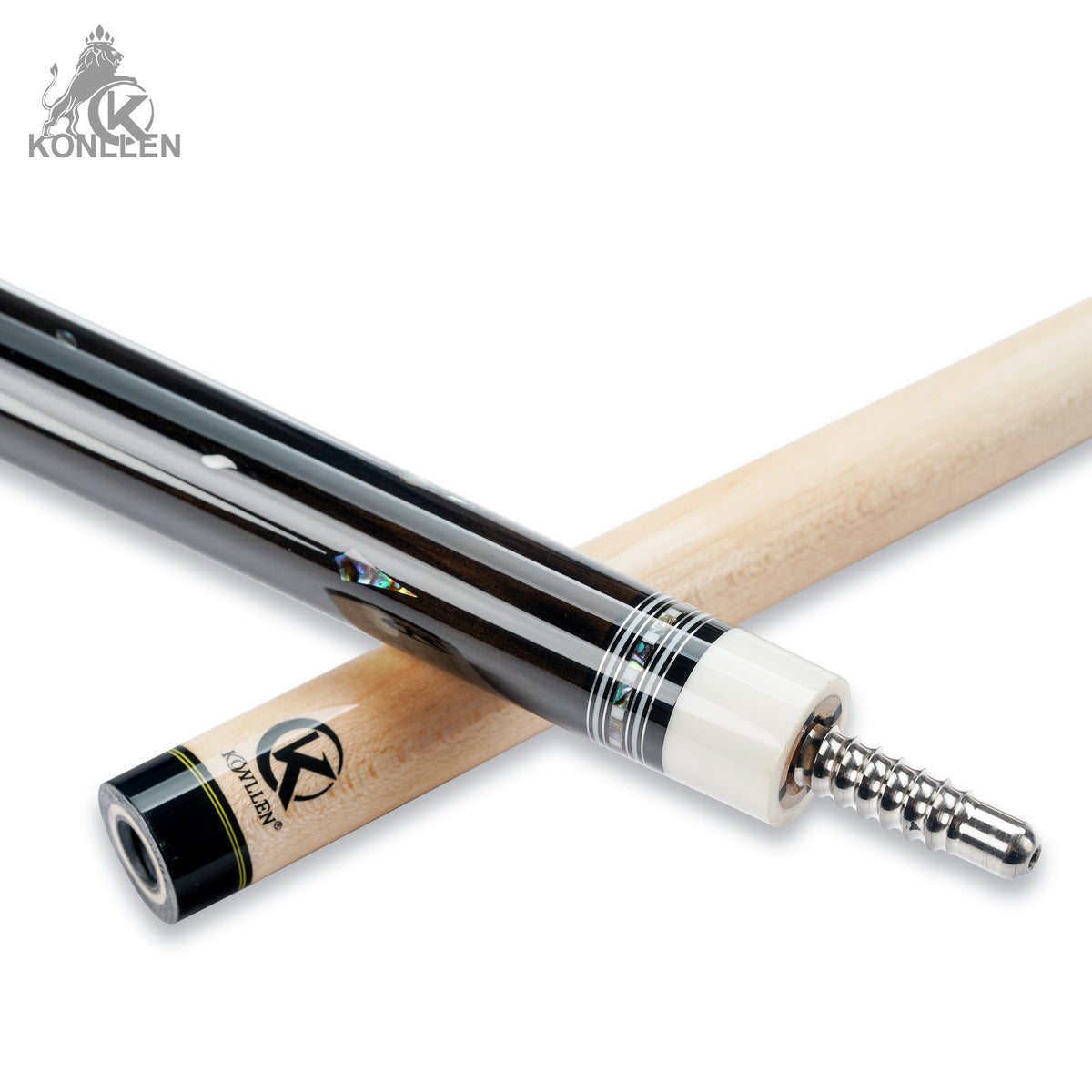 KONLLEN AK-KB-Black Low Deflection Carbon-tube Maple Pool Cue - 12.5mm