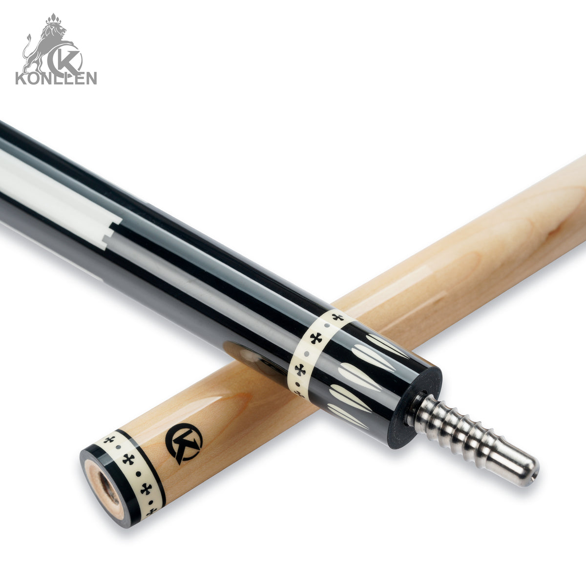 KONLLEN Regent Low Deflection Maple Pool Cue With 30cm Carbon Tube - 12mm