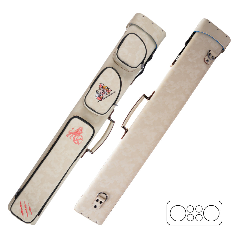 KONLLEN Nova Series 2x4 Pool Cue Case – 2 Butts & 4 Shafts - White