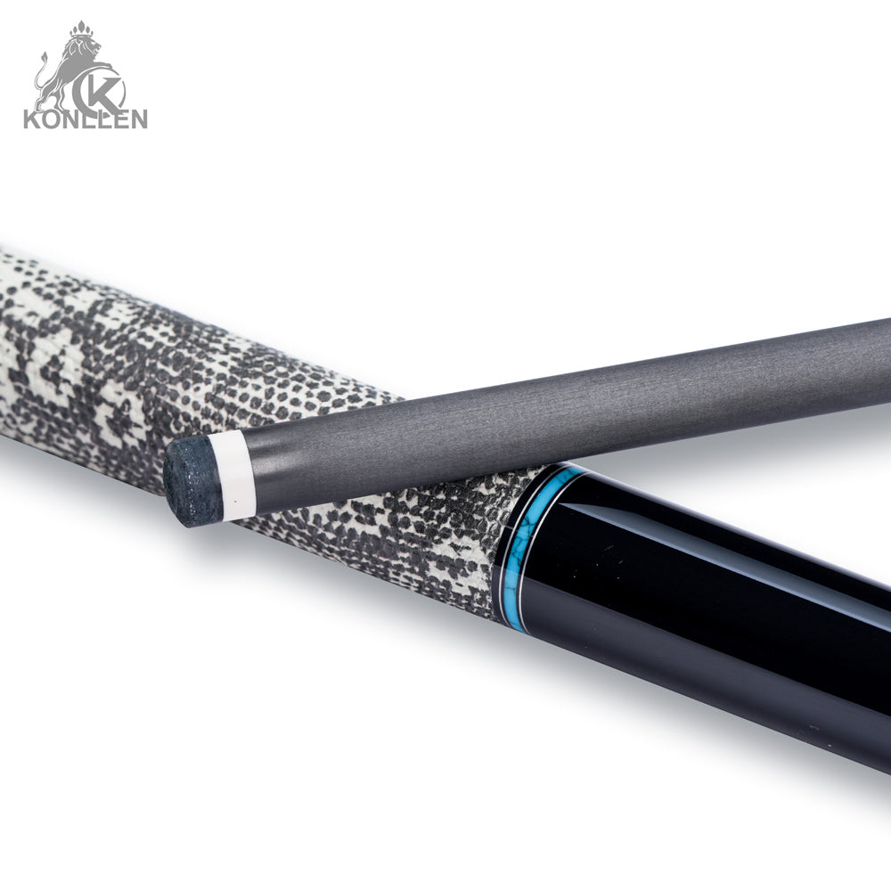 KONLLEN 2.0 Lanting-02 Low Deflection Carbon Fiber Pool Cue Ebony Handmade Inlay - 11.8mm / 12.5mm