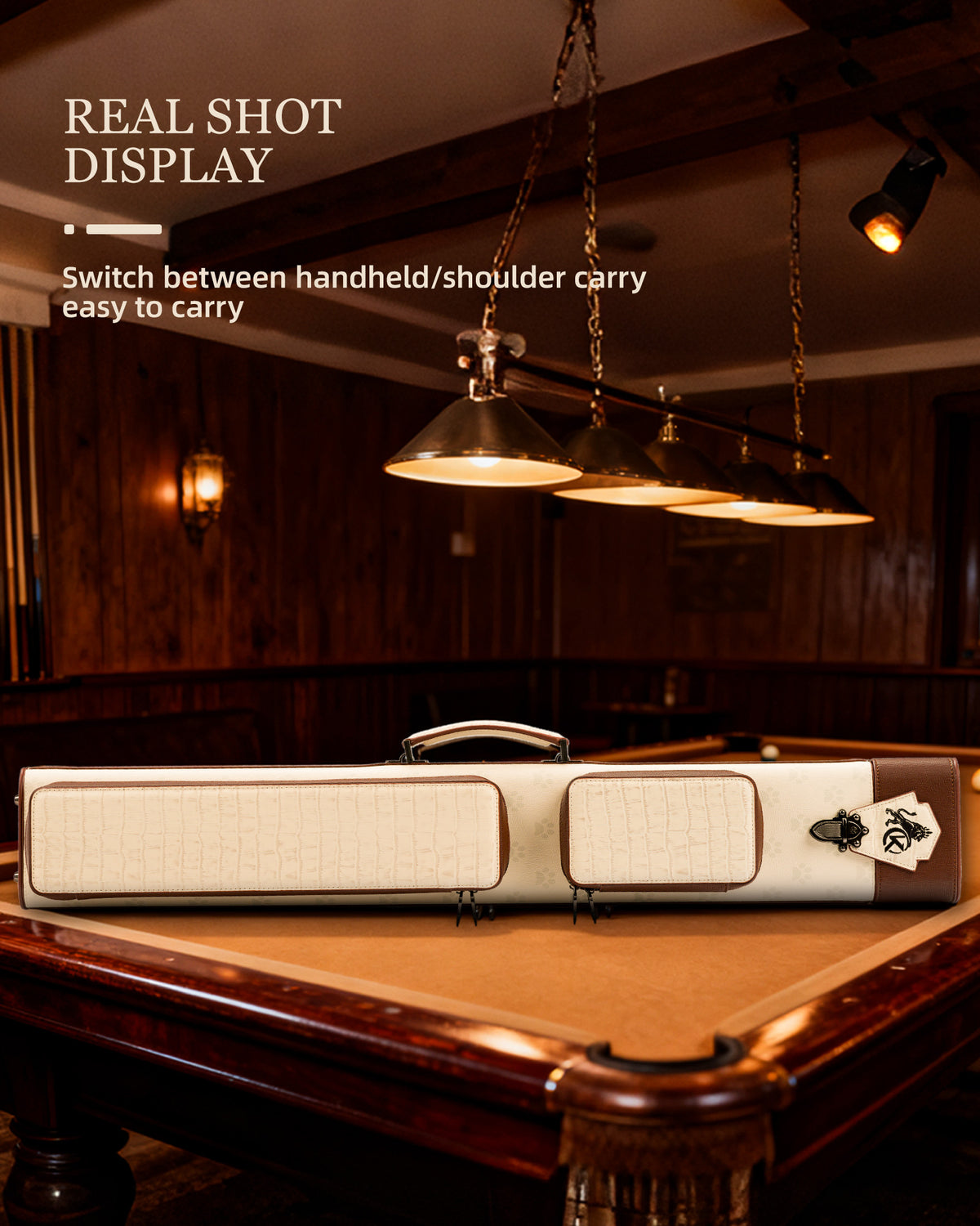 KONLLEN VintageLine Series 2x4 Pool Cue Case – 2 Butts & 4 Shafts