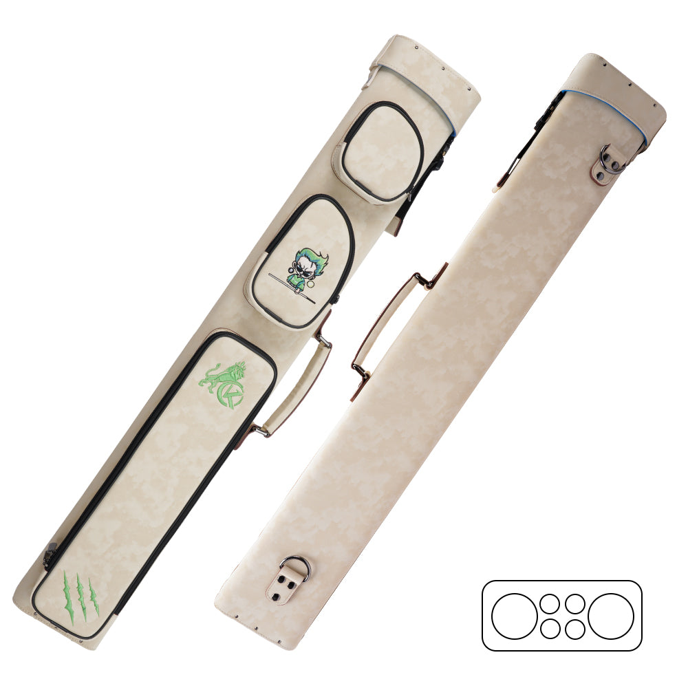 KONLLEN Nova Series 2x4 Pool Cue Case – 2 Butts & 4 Shafts - White