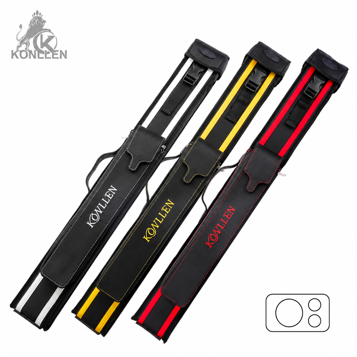 KONLLEN Oxford Cloth Hard Case - 1 Butt x 2 Shafts