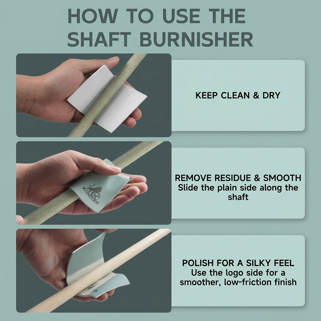 KONLLEN Pool Cue Shaft Cleaner & Burnisher – Maple Shaft Polishing
