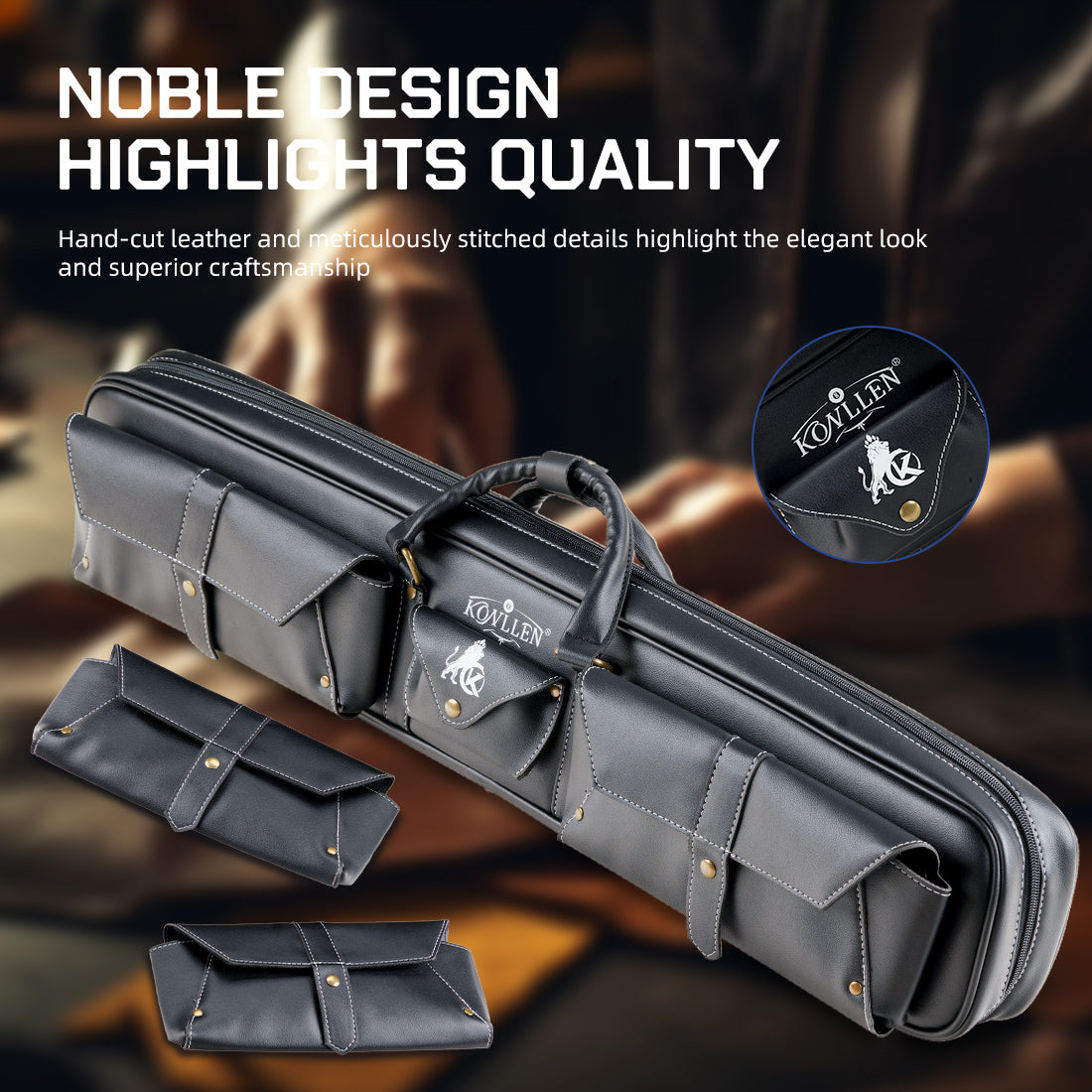 KONLLEN PU Soft Case - 3 Butts x 4 Shafts