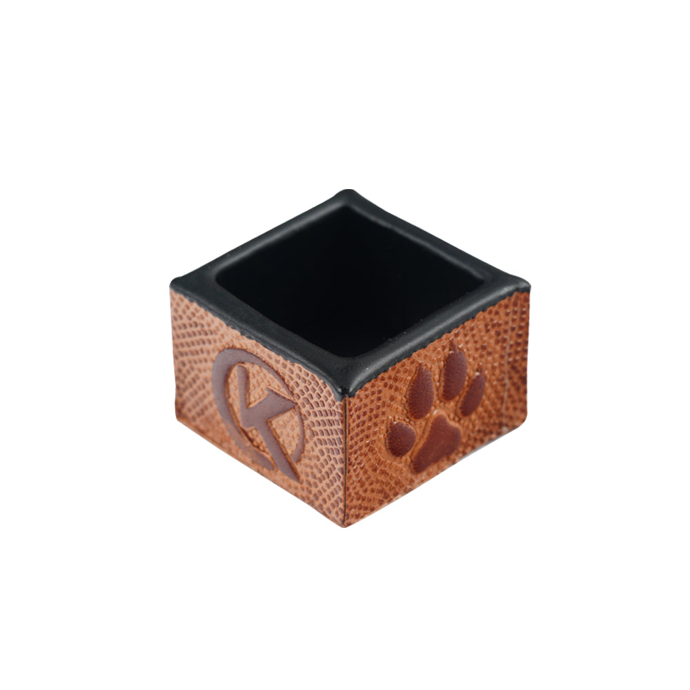KONLLEN Single Square / Round Vegetable Tanned Leather Chalk Box
