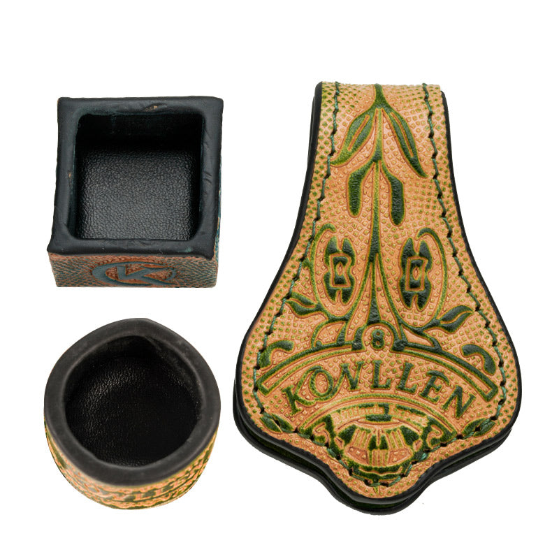 KONLLEN Vegetable Tanned Leather Chalk Holder(round + square)