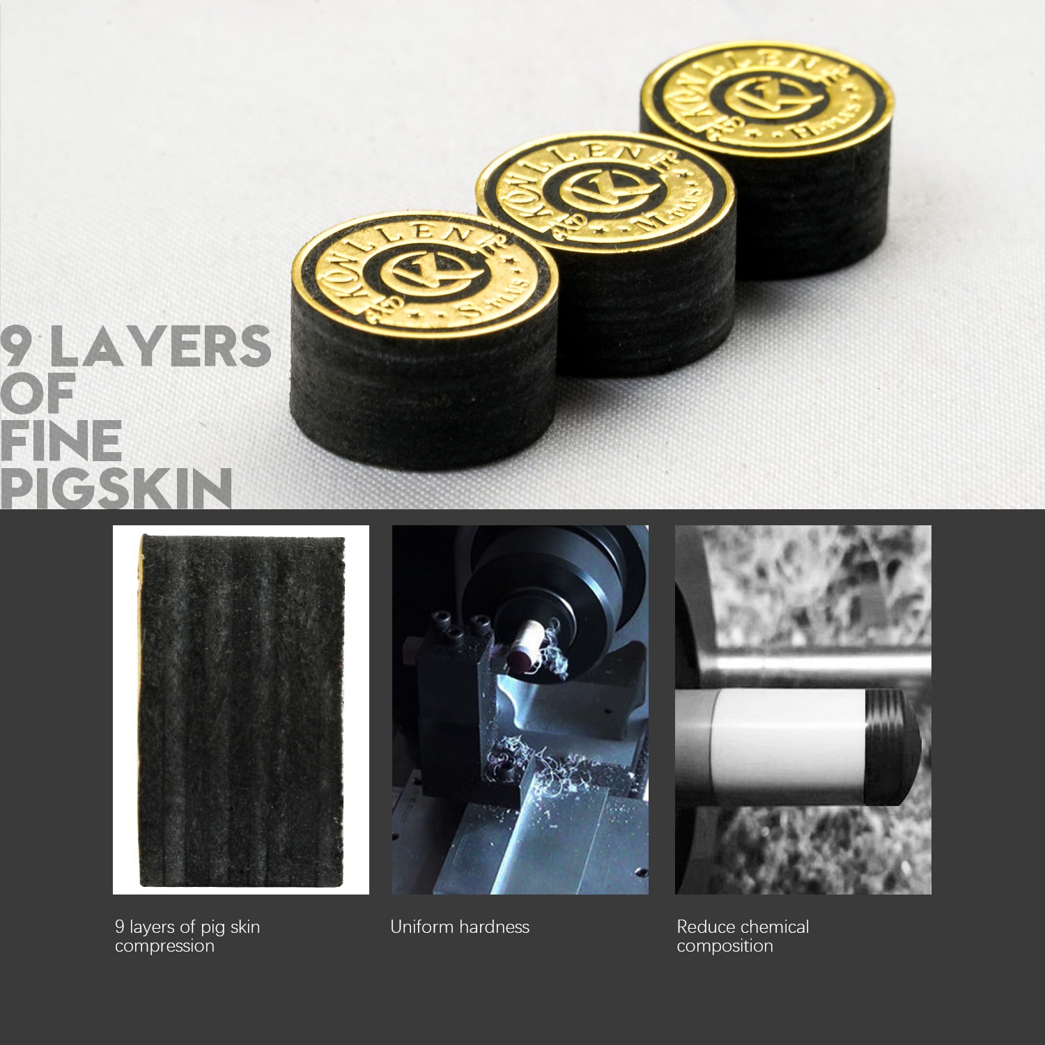 KONLLEN Gold Label 9 Layers Pool Cue Tip