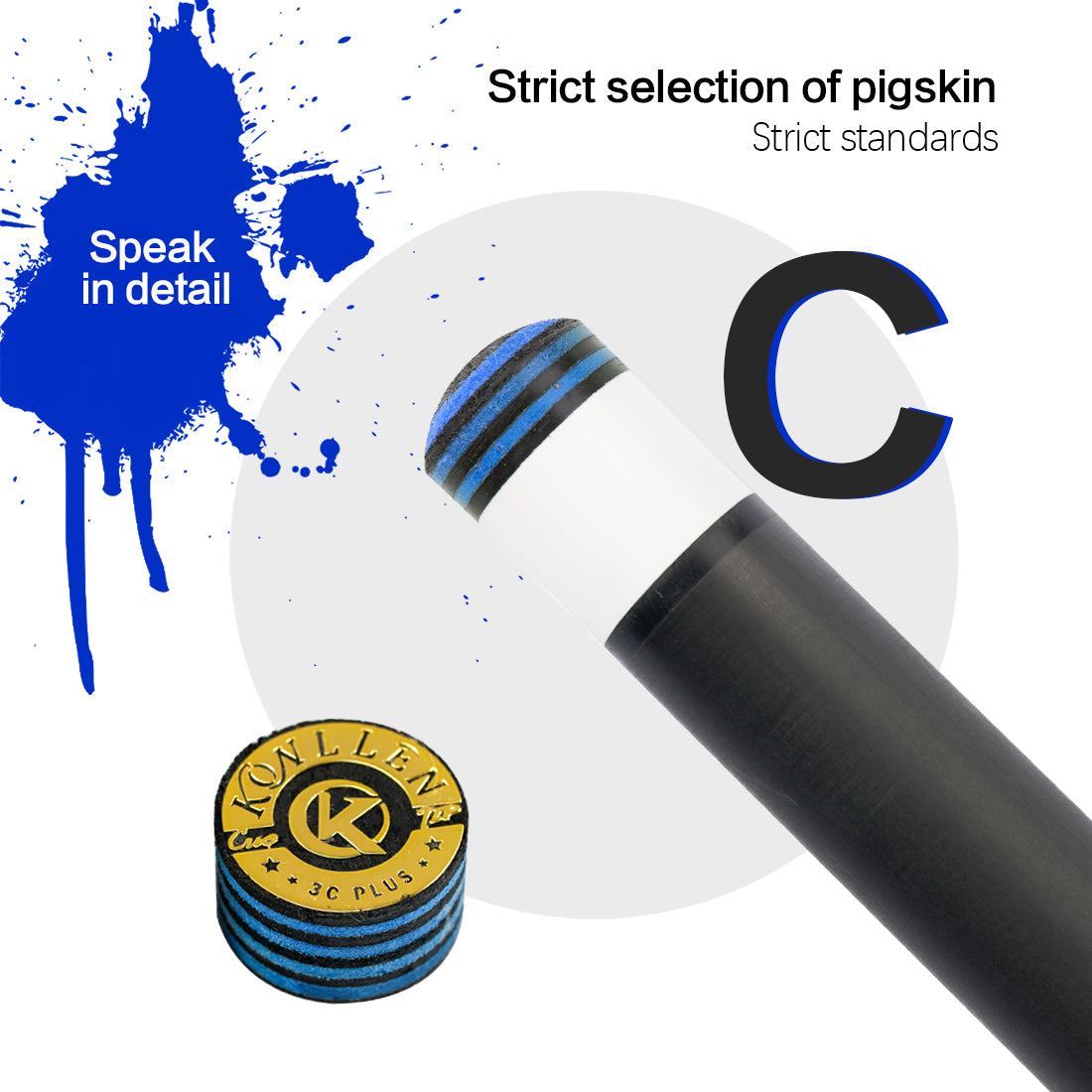 KONLLEN 3 Cushion Carom Cue Tip 14mm