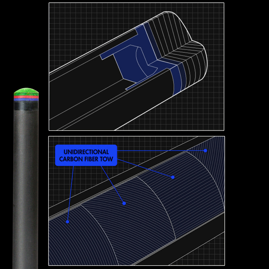 KONLLEN Carbon Fiber Shaft for Radial Joint with 12.75mm Green Tip