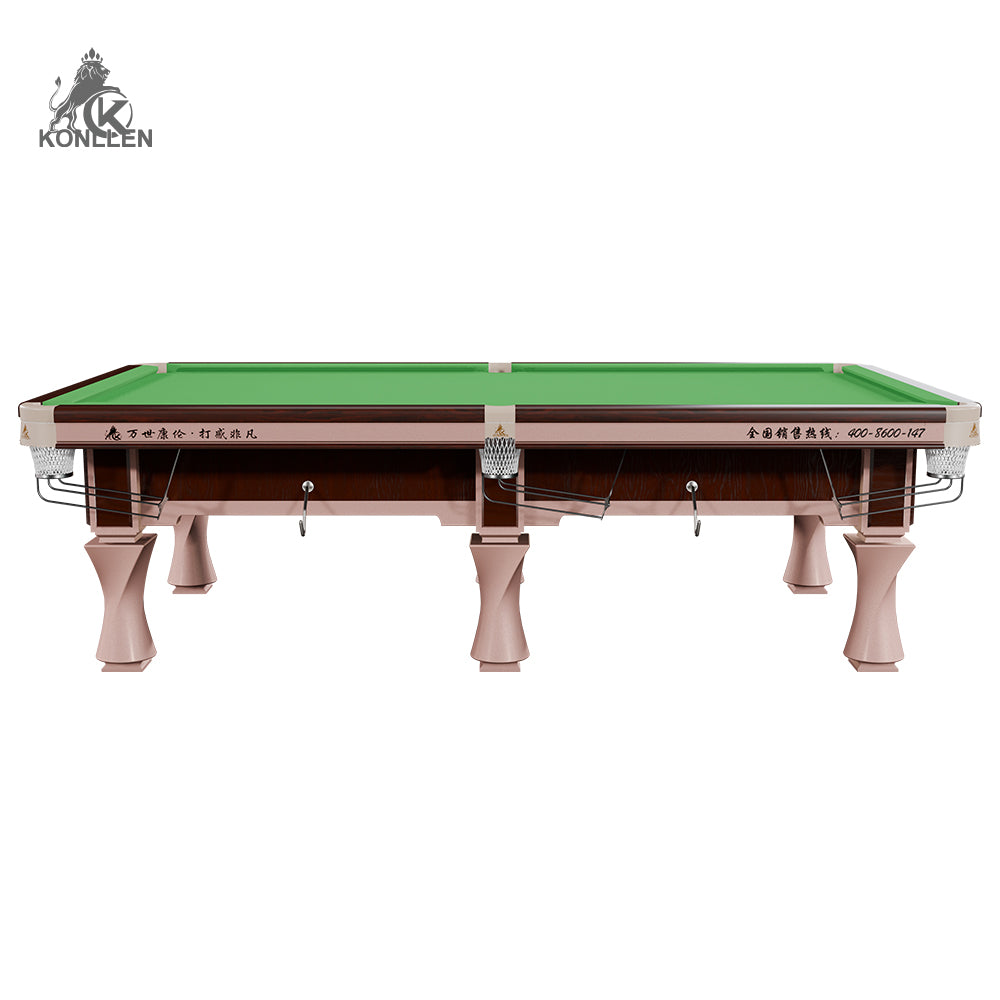 KONLLEN K-18 Chinese 8-Ball Pool Table, Professional Slate Bed Billiard Table for Competition & Club Use