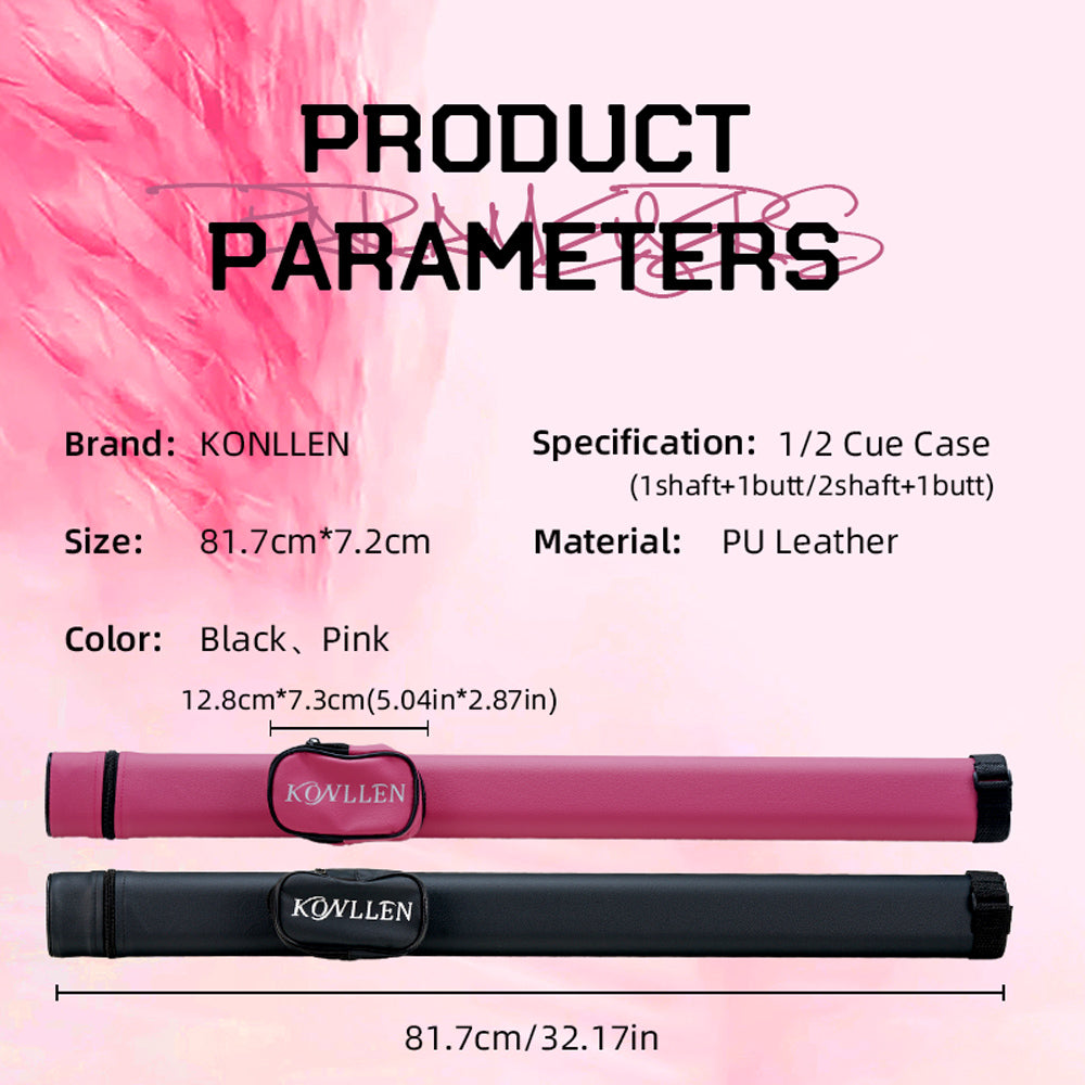 KONLLEN PU Pink / Black Hard Case - 1 Butt x 1 Shaft