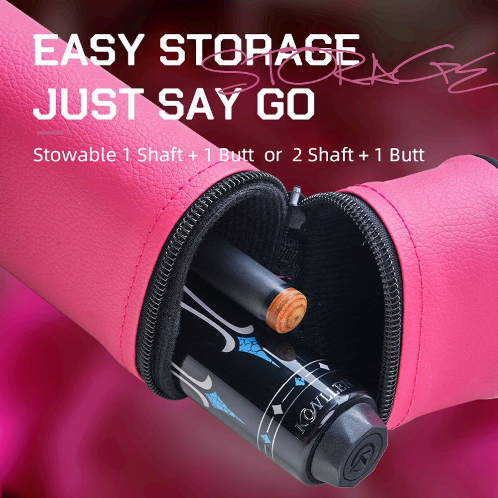 KONLLEN PU Pink / Black Hard Case - 1 Butt x 1 Shaft