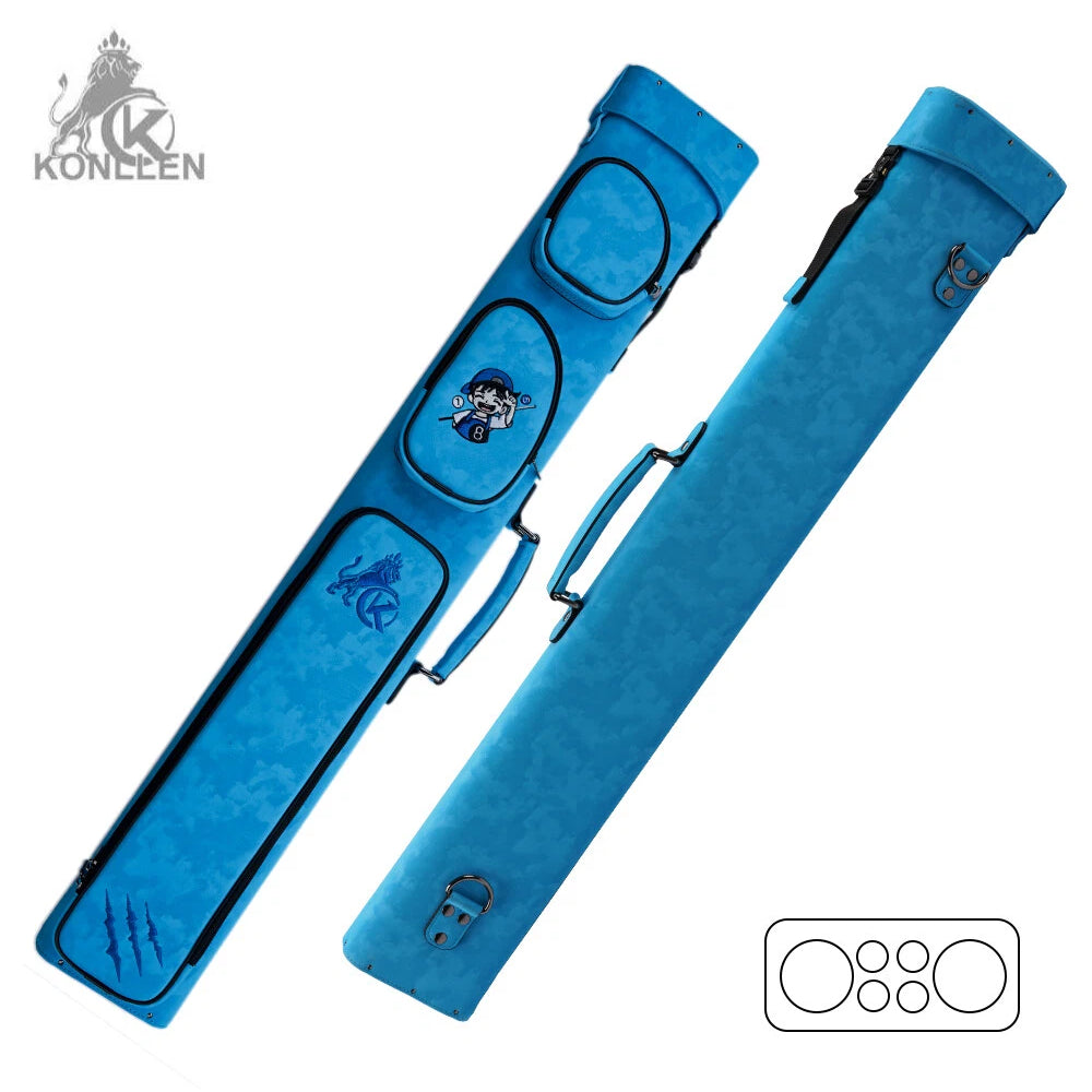 KONLLEN Nova Series 2x4 Pool Cue Case –  2 Butts & 4 Shafts - Blue