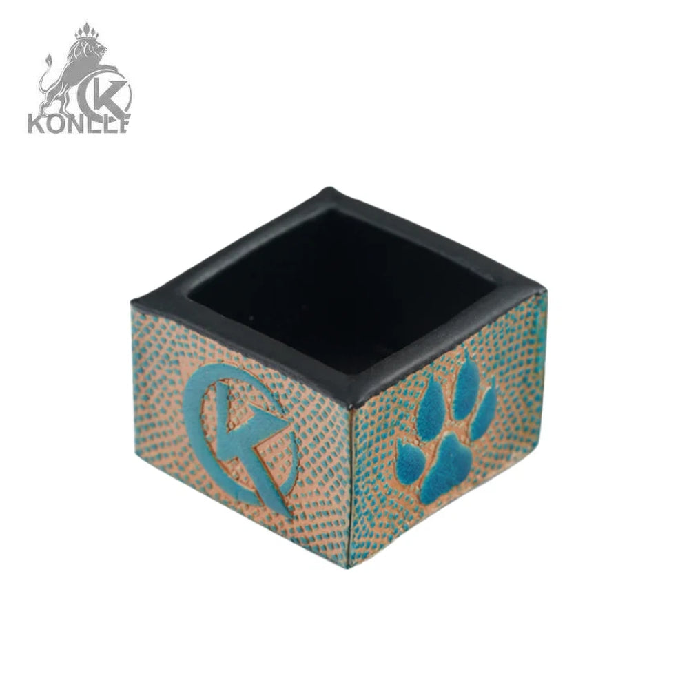 KONLLEN Single Square / Round Vegetable Tanned Leather Chalk Box