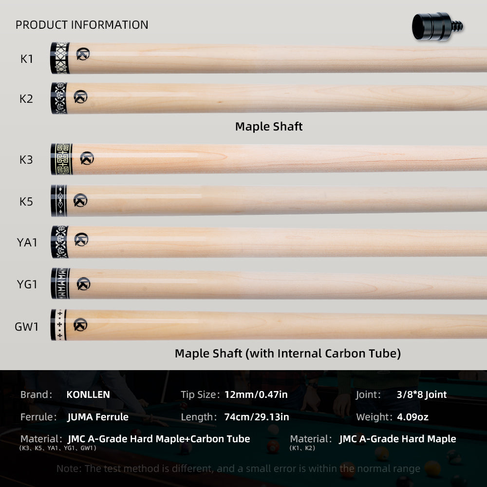 KONLLEN K-01 / K-02 Maple Shaft for Radial 12mm