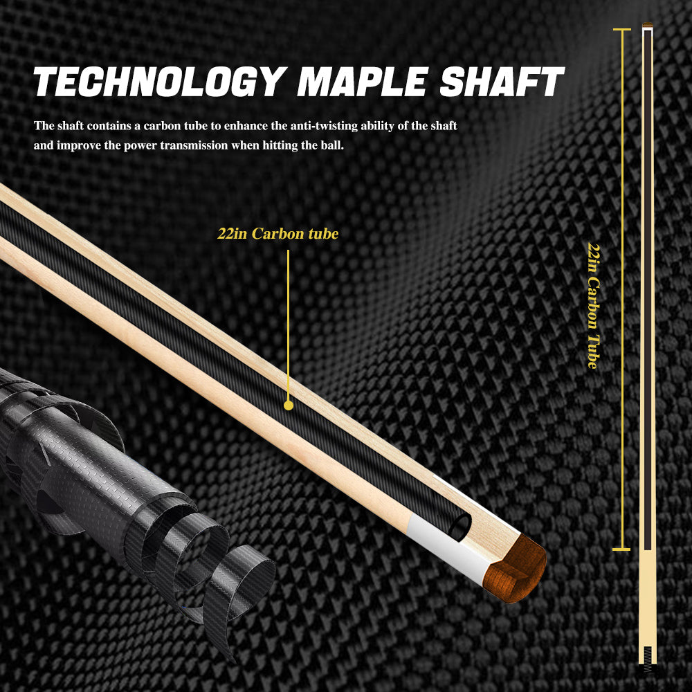 KONLLEN Maple Shaft for Radial Uniloc Joint 12.5mm with Black Collar and Carbon Tube