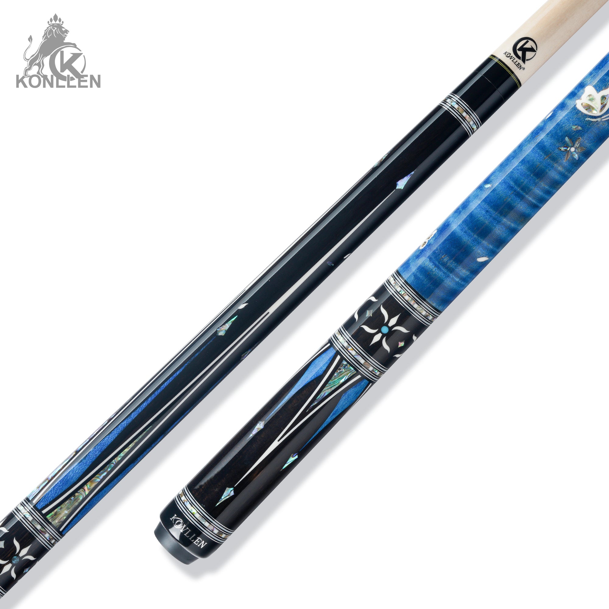 KONLLEN AK-KB-Blue Low Deflection Carbon-tube Maple Pool Cue - 12.5mm